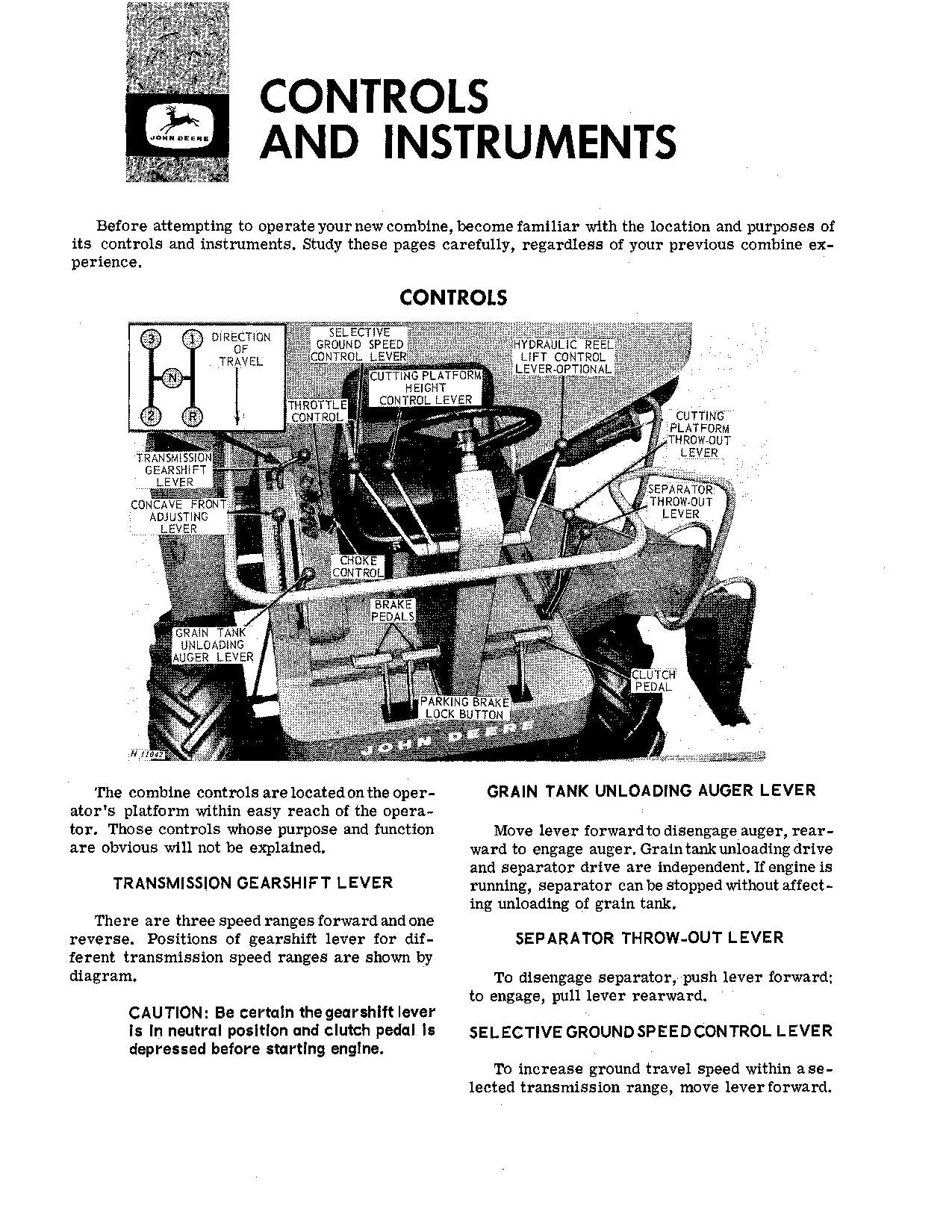 JOHN DEERE 45 COMBINE OPERATOR MANUAL #6