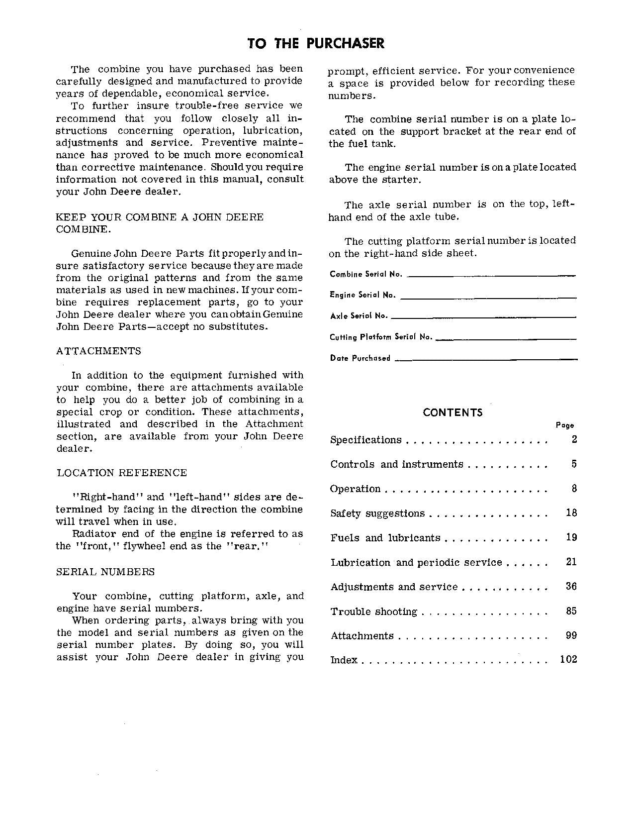 JOHN DEERE 95H MÄHDRESCHER-BETRIEBSHANDBUCH Nr. 3