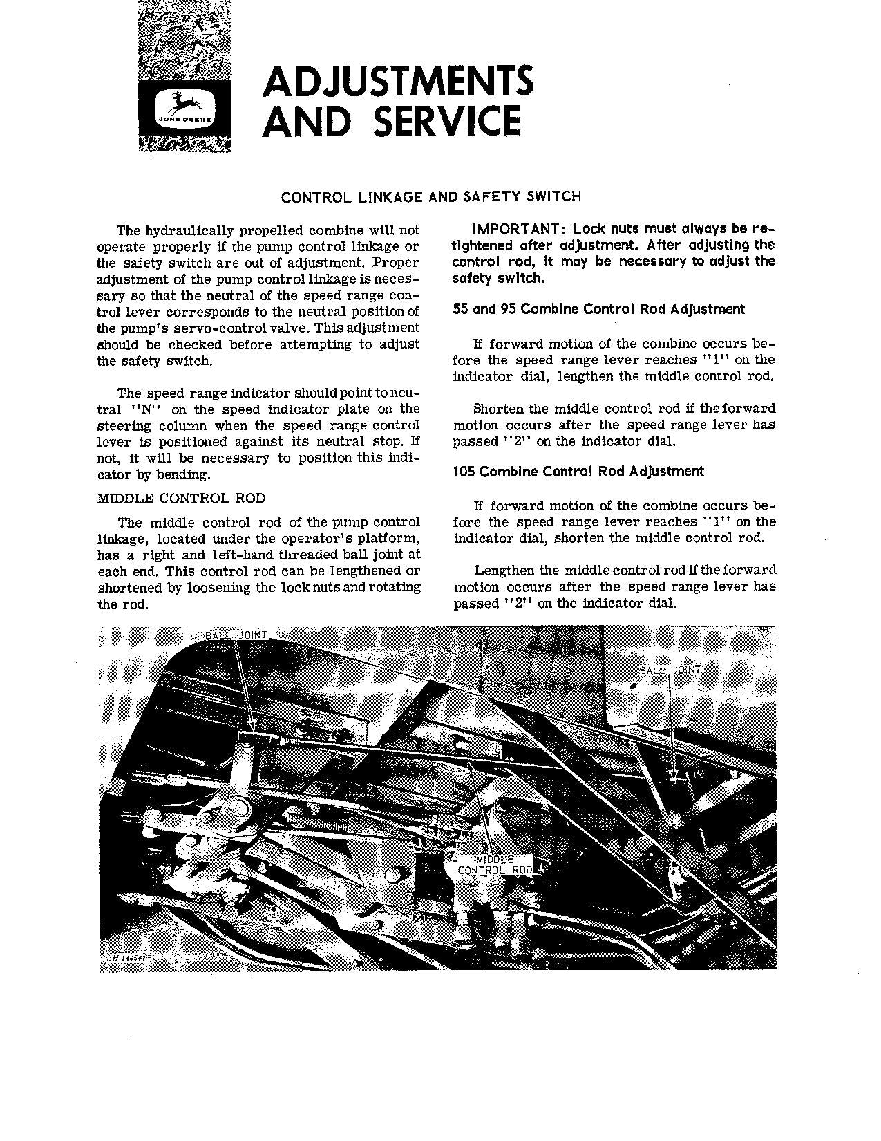 JOHN DEERE 55 MÄHDRESCHER-BETRIEBSHANDBUCH NR. 3