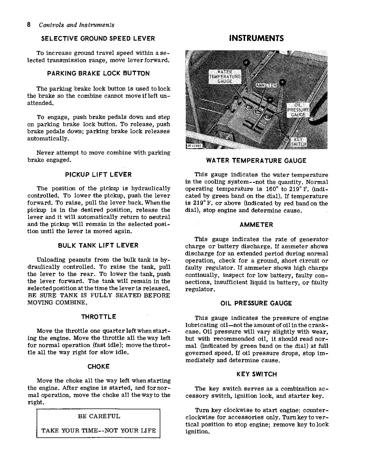 JOHN DEERE 111 COMBINE OPERATOR MANUAL