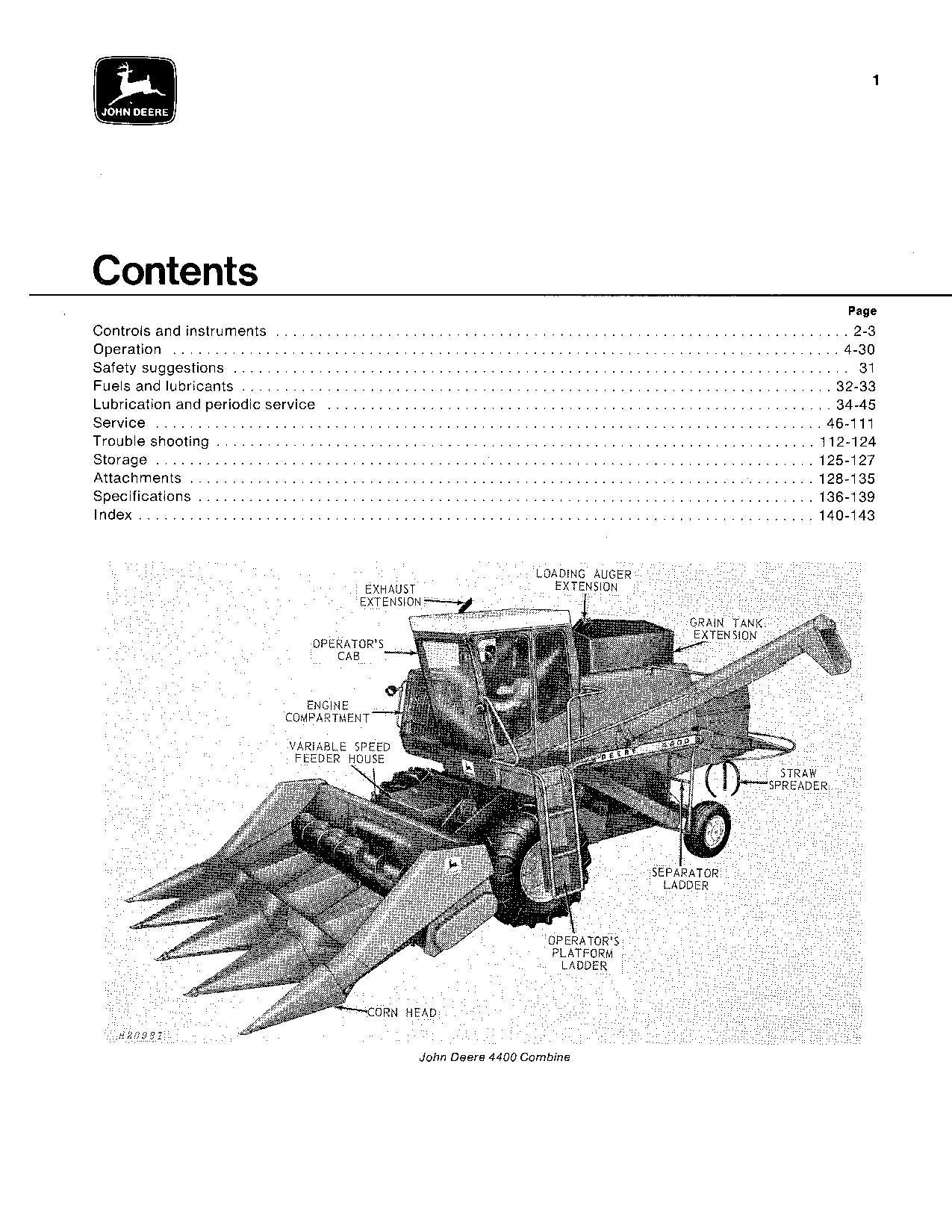 JOHN DEERE 4400 MÄHDRESCHER BEDIENUNGSANLEITUNG #2