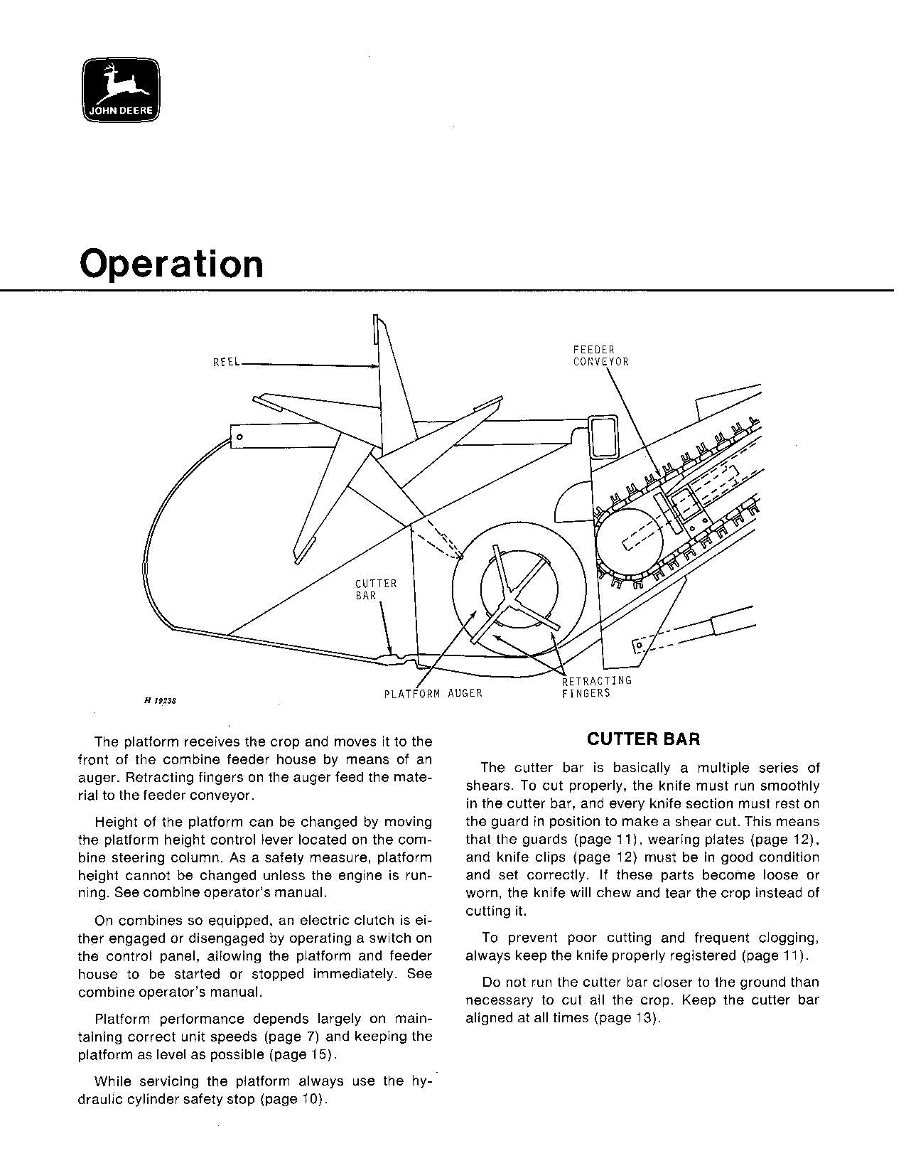 JOHN DEERE QUIK-TATCH MÄHDRESCHER-BETRIEBSHANDBUCH Nr. 1