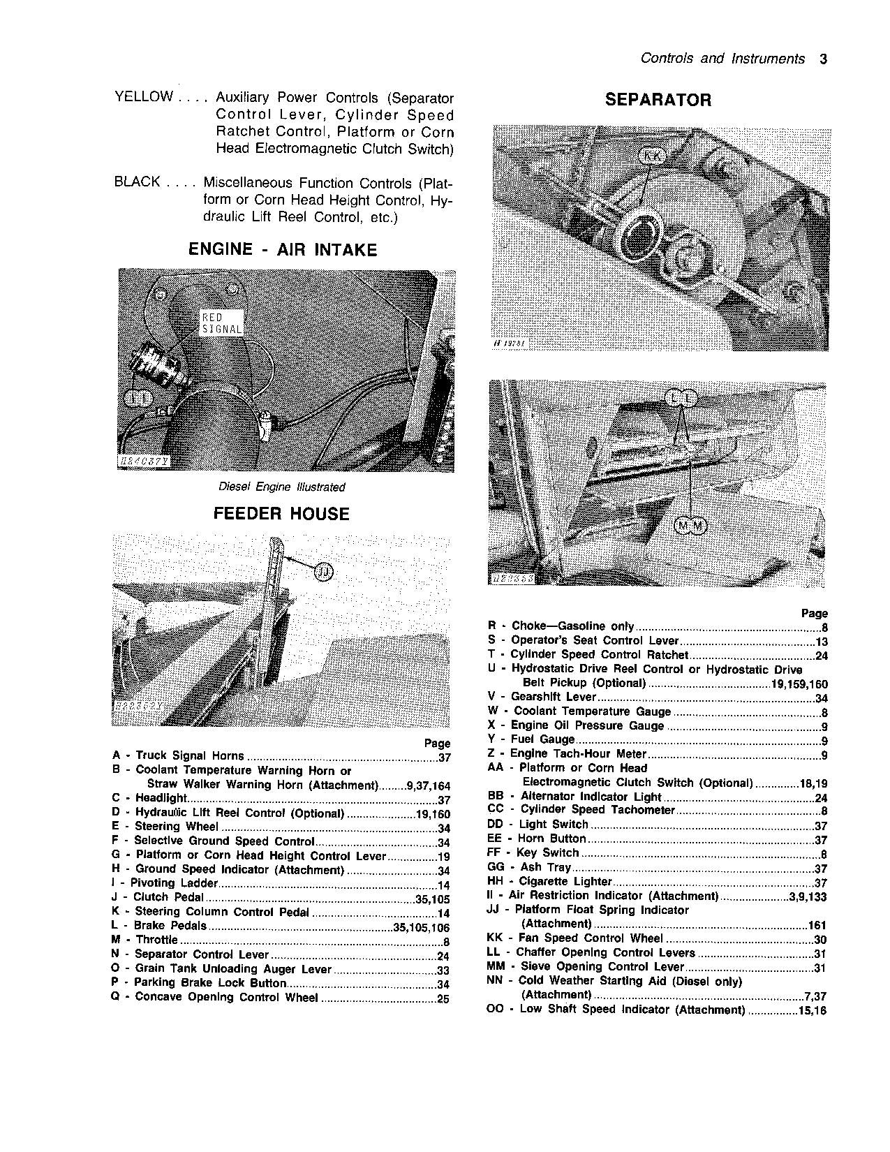 JOHN DEERE 3300 MÄHDRESCHER-BETRIEBSHANDBUCH NR. 3