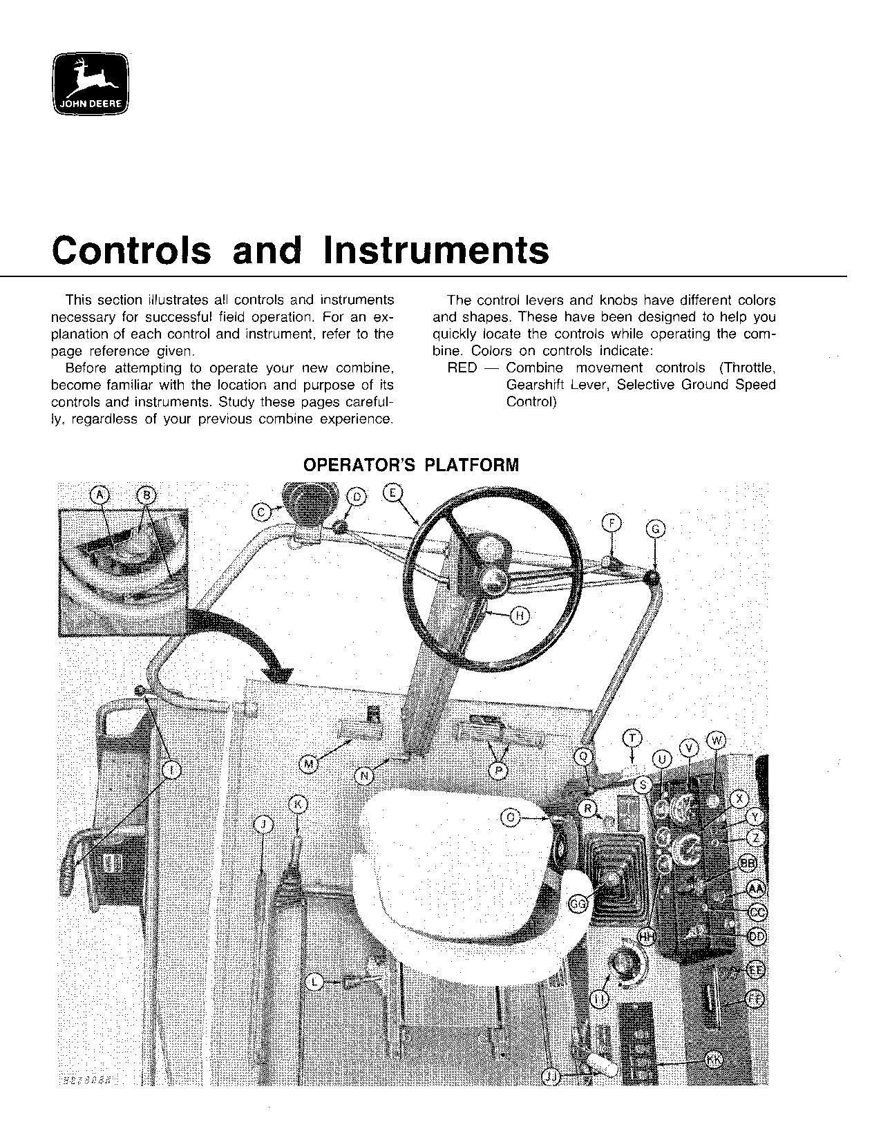 JOHN DEERE 4400 COMBINE OPERATOR MANUAL #4