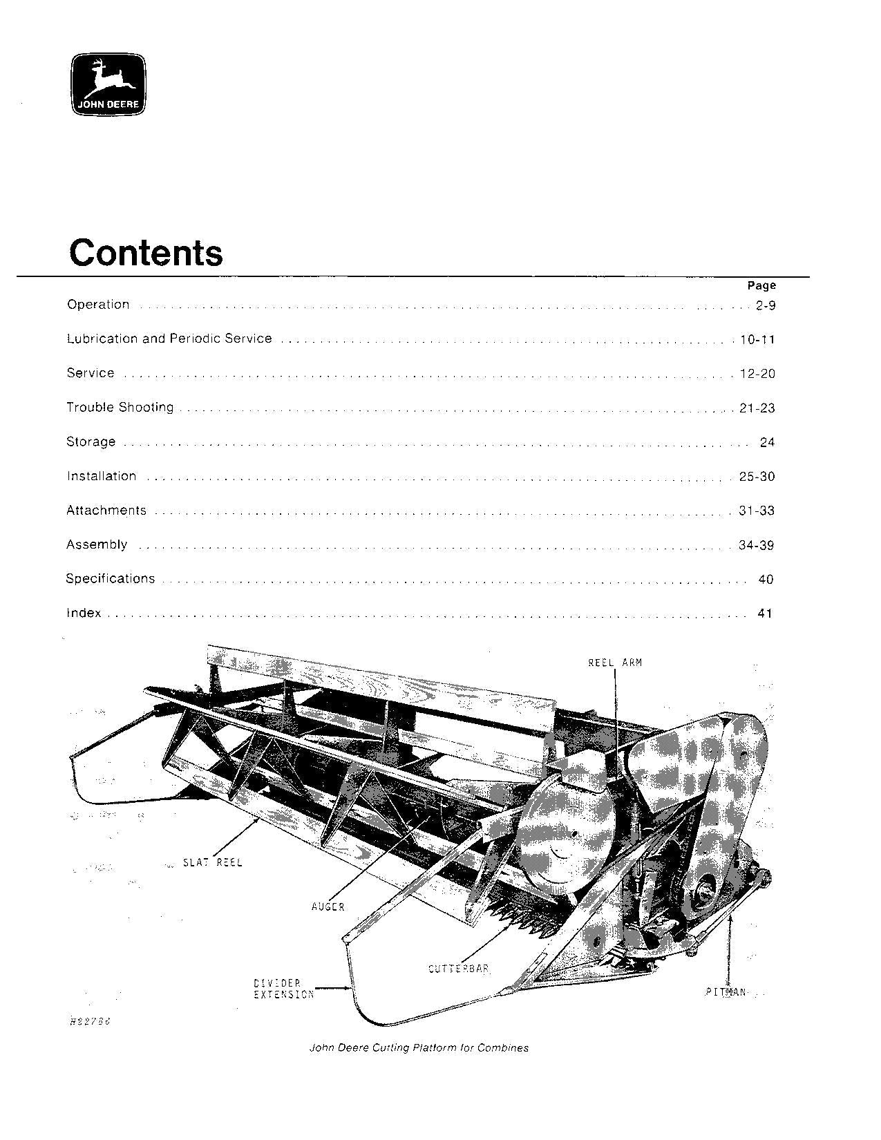 JOHN DEERE QUIK-TATCH MÄHDRESCHER-BETRIEBSHANDBUCH Nr. 2