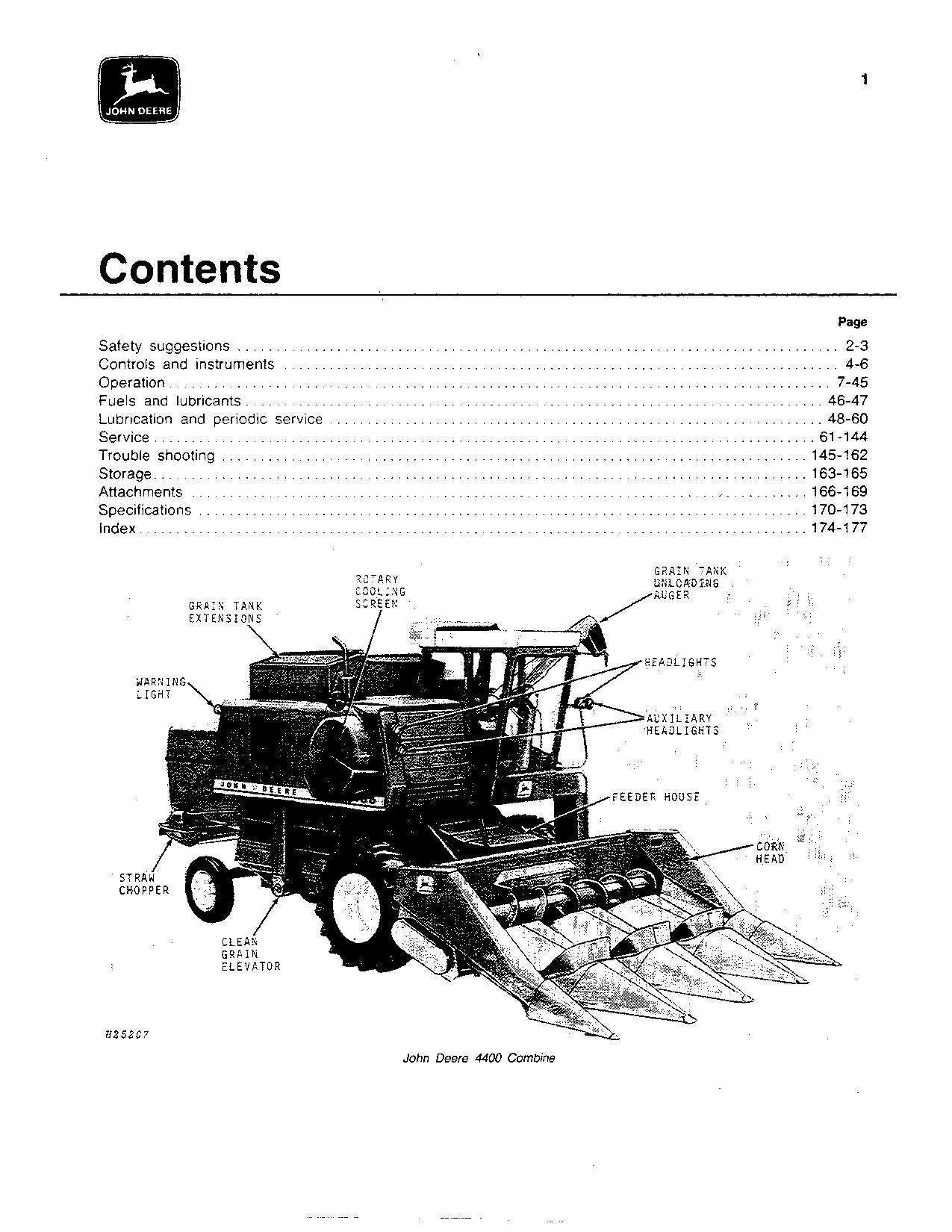 JOHN DEERE 4400 COMBINE OPERATOR MANUAL #5