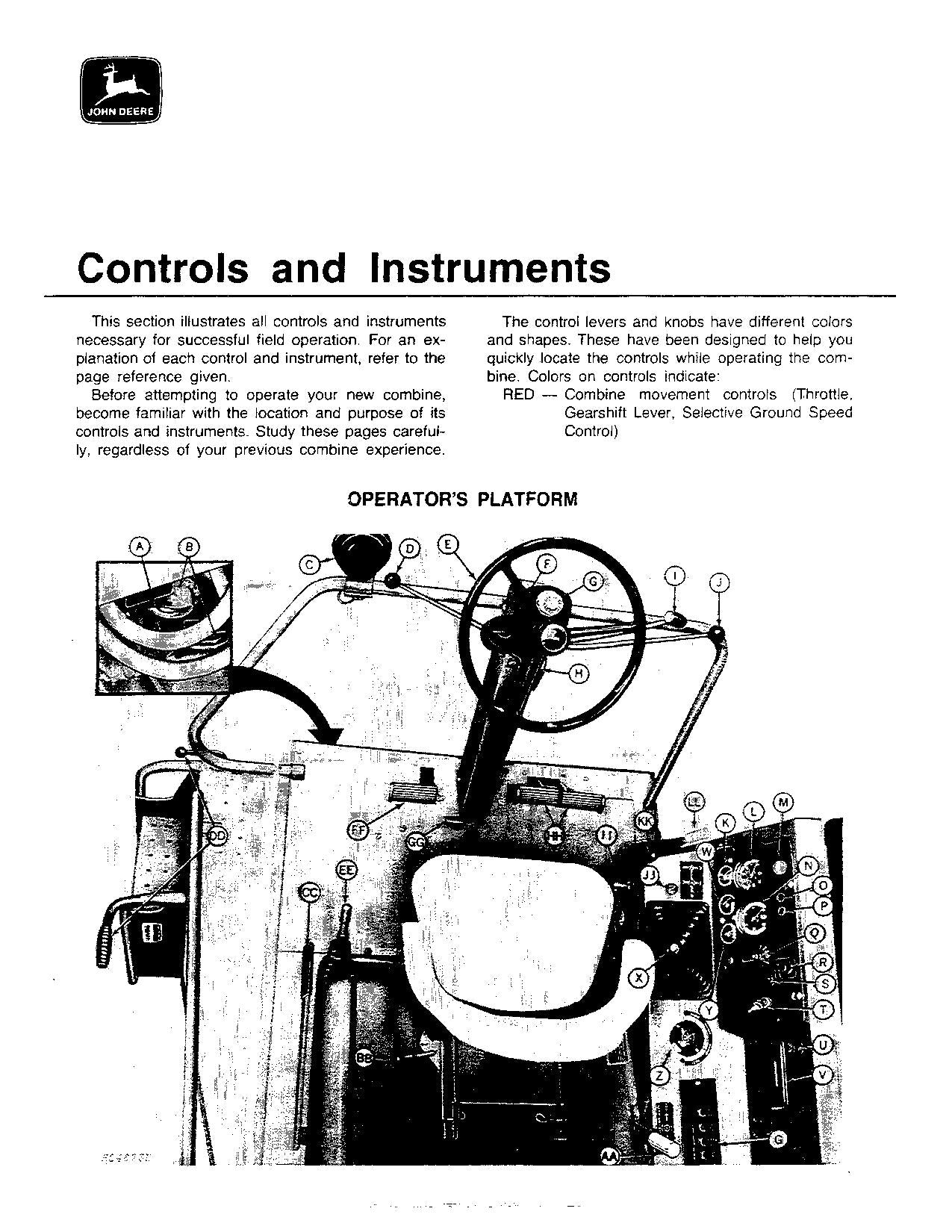 JOHN DEERE 4400 COMBINE OPERATOR MANUAL #5