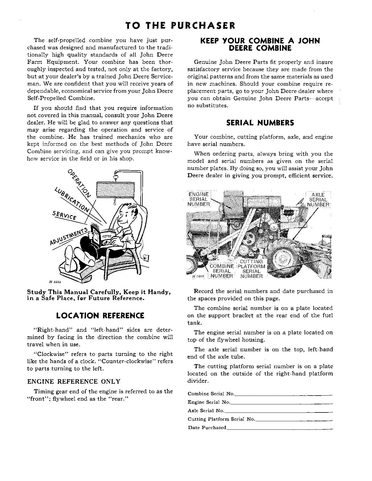 JOHN DEERE 95 MÄHDRESCHER-BETRIEBSHANDBUCH NR. 2