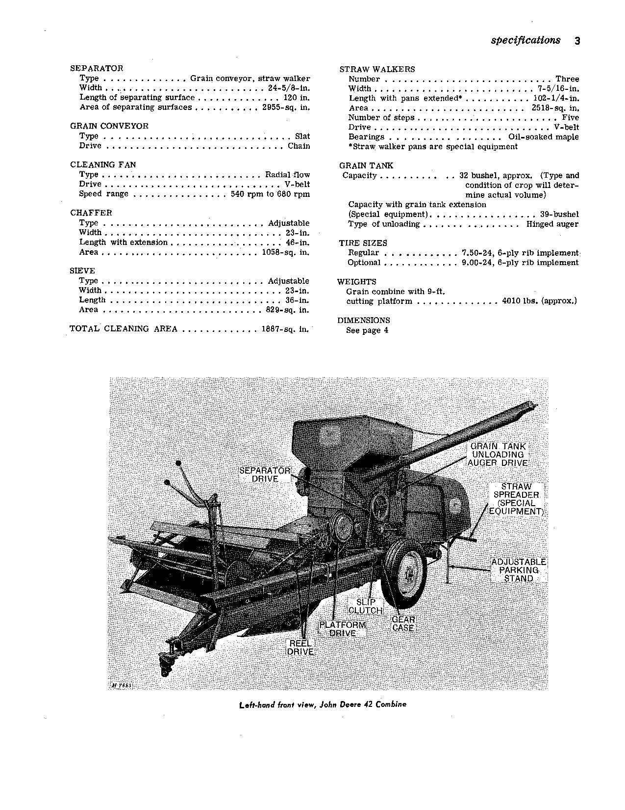 MANUEL D'UTILISATION DE LA MOISSONNEUSE-BATTEUSE JOHN DEERE 42 #1