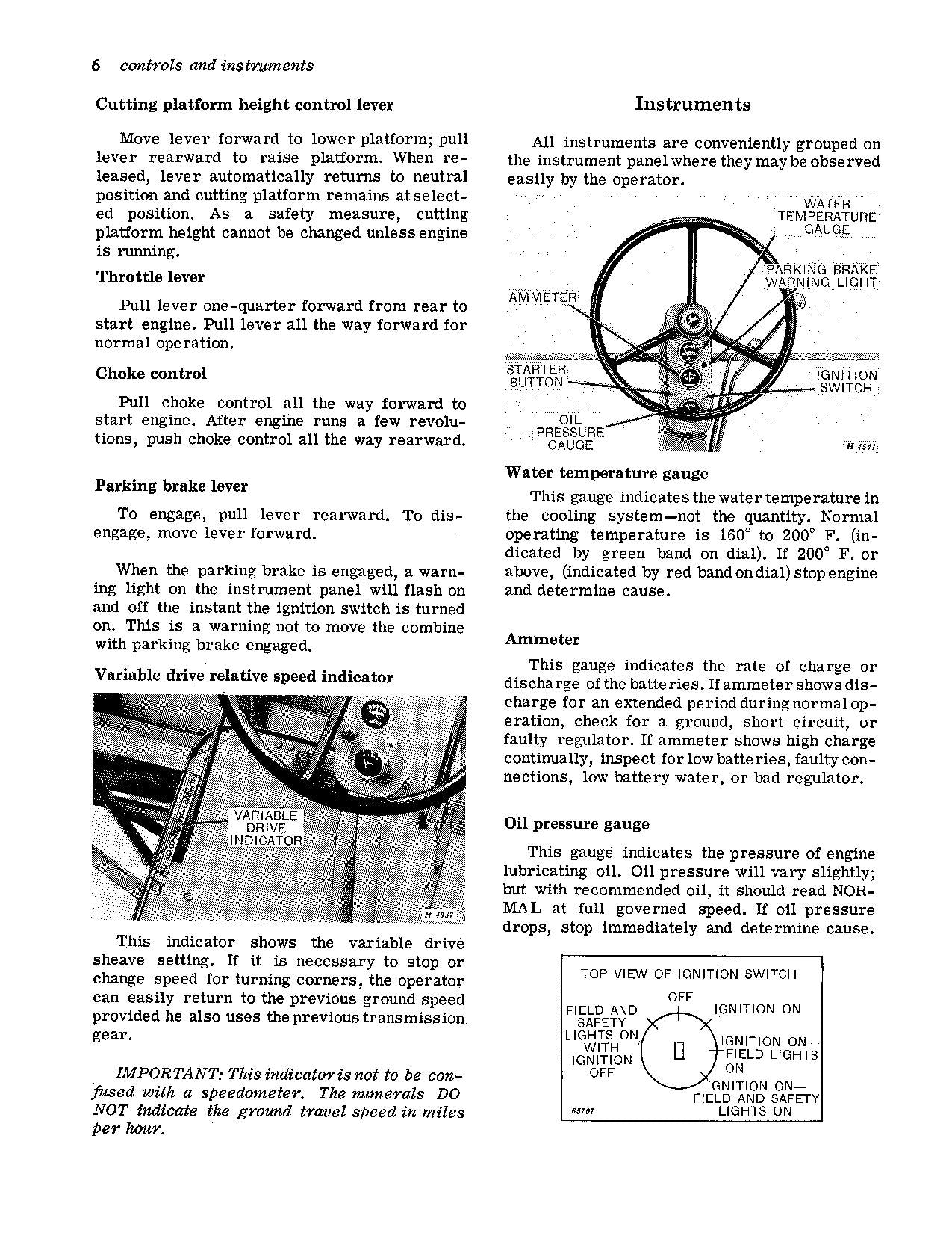 JOHN DEERE 105 COMBINE OPERATOR MANUAL