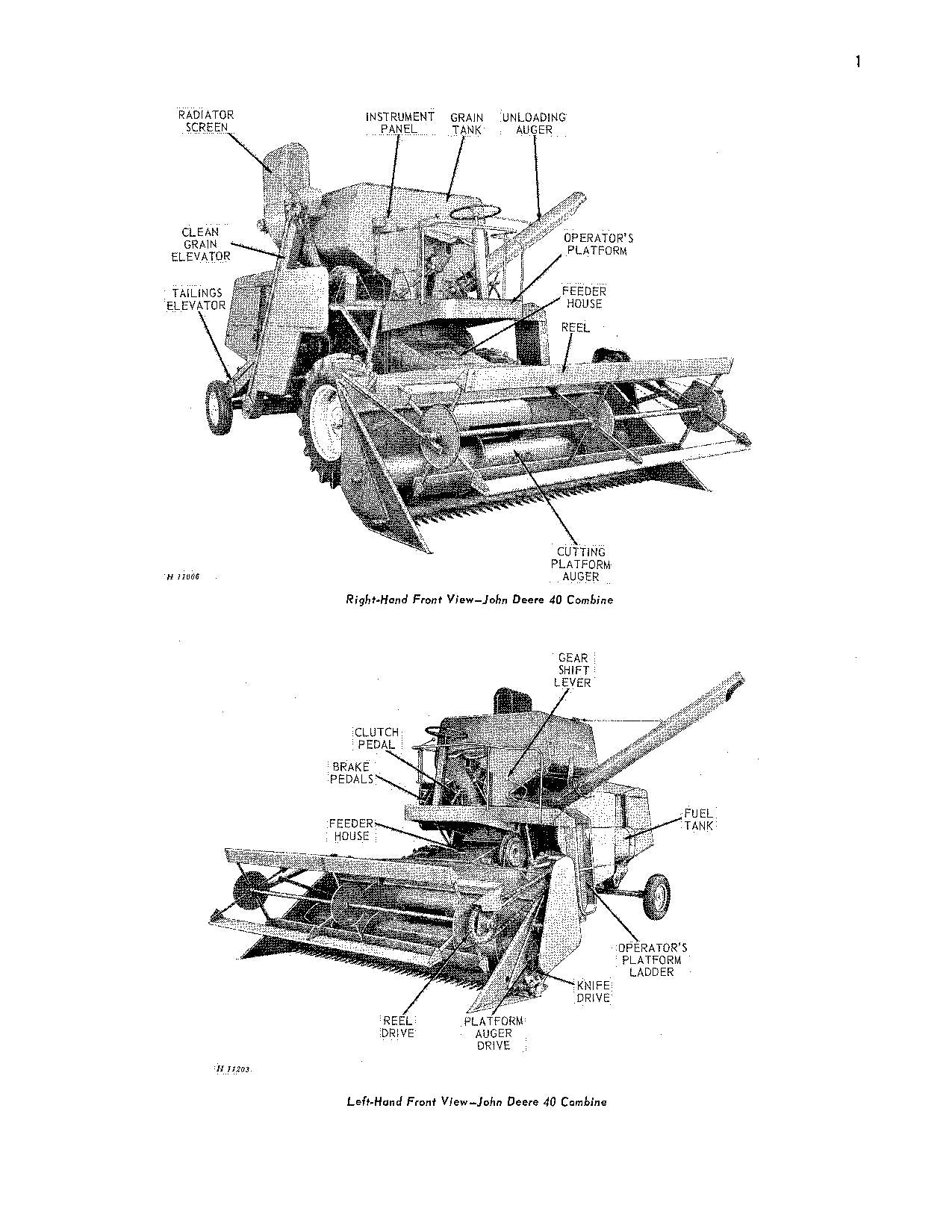 JOHN DEERE 40 COMBINE OPERATOR MANUAL #1