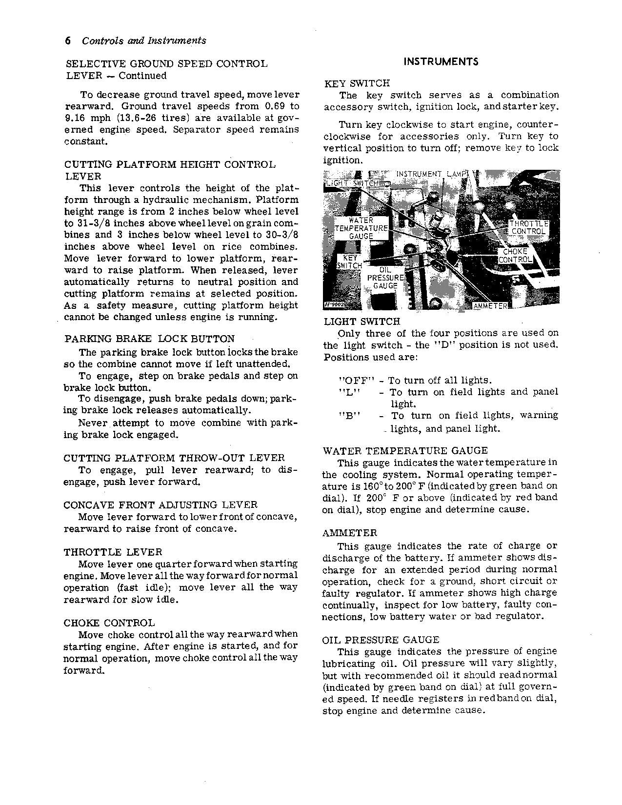 JOHN DEERE 45 MÄHDRESCHER-BETRIEBSHANDBUCH Nr. 8