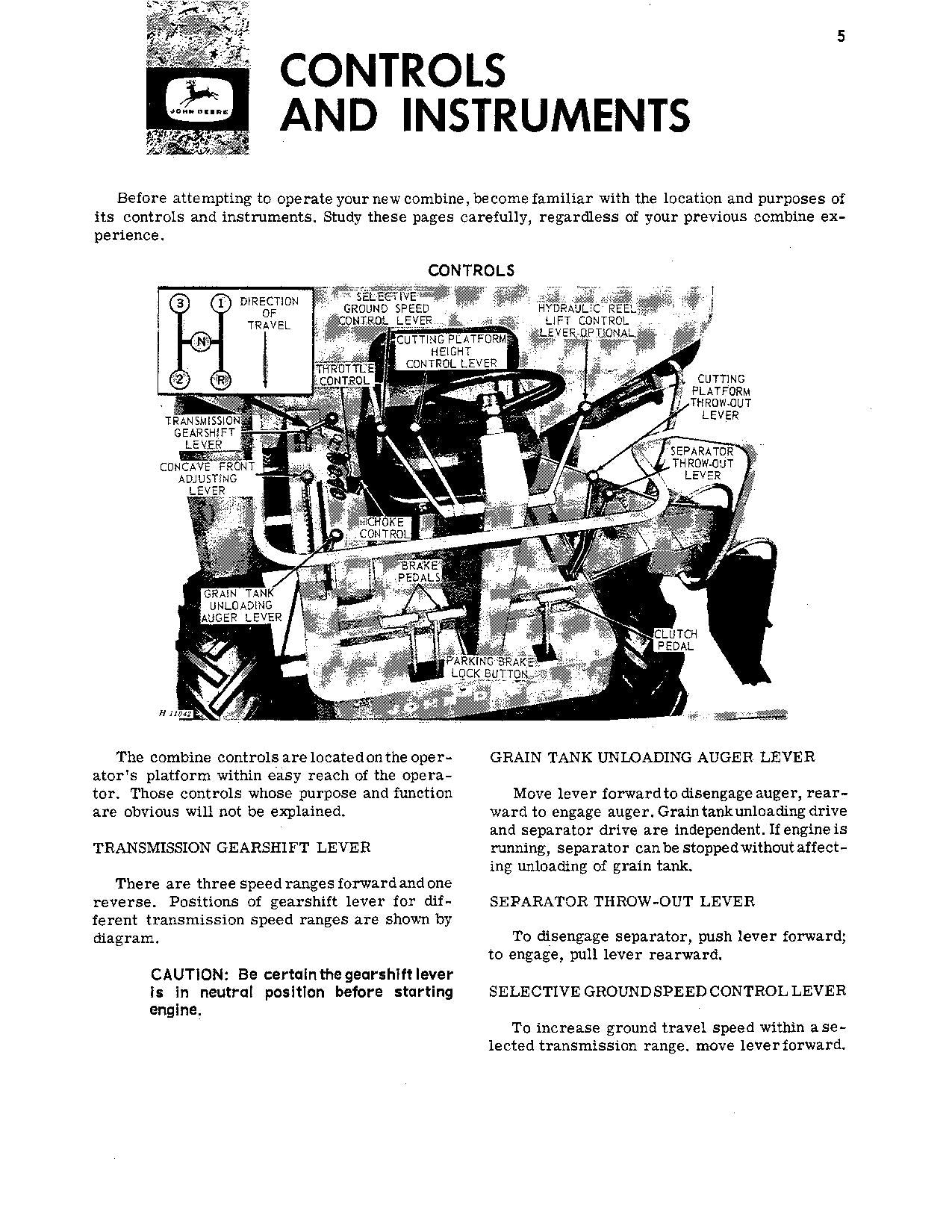 JOHN DEERE 45 MÄHDRESCHER-BETRIEBSHANDBUCH Nr. 8