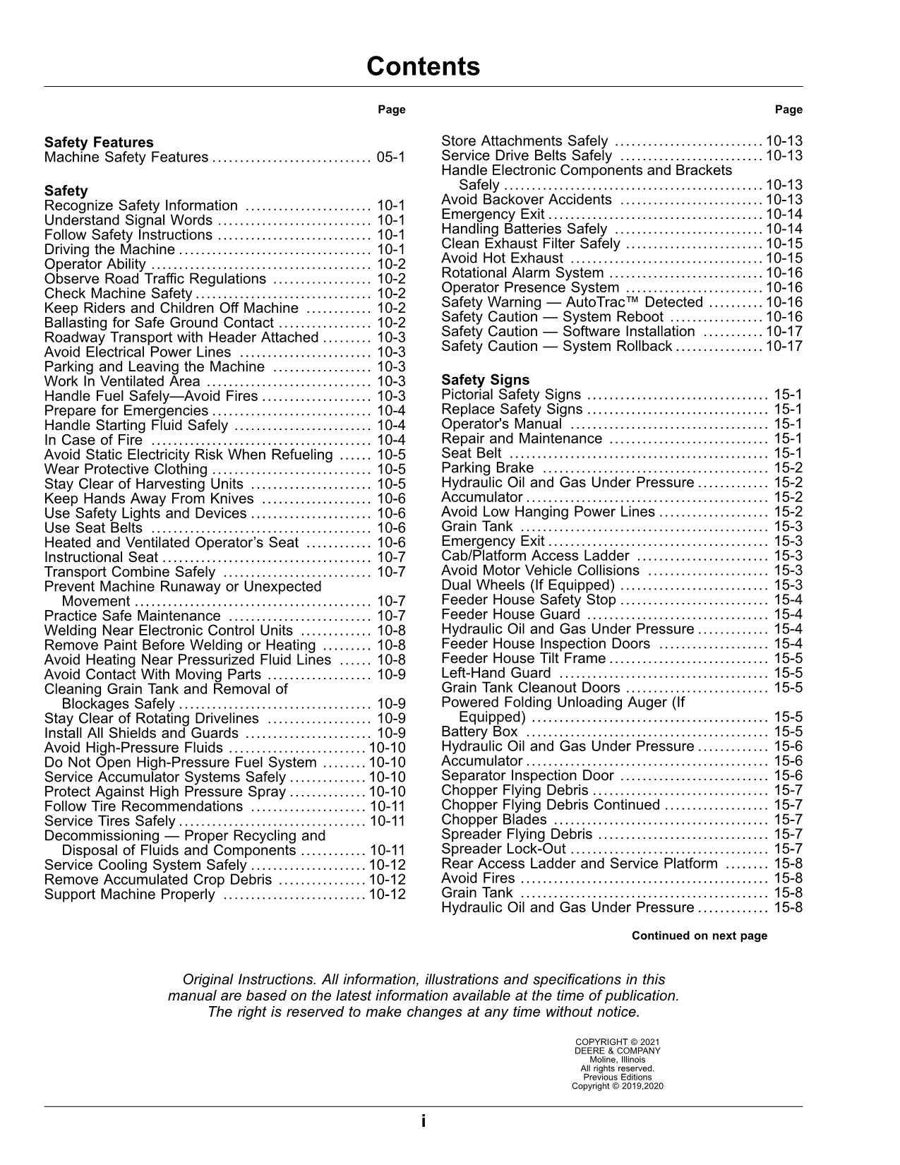 JOHN DEERE 4LZ-13 4YL-8A 4YL-12 S760 MÄHDRESCHER-BETRIEBSHANDBUCH