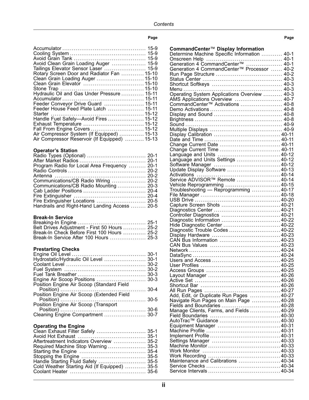 JOHN DEERE 4LZ-13 4YL-8A 4YL-12 S760 MÄHDRESCHER-BETRIEBSHANDBUCH