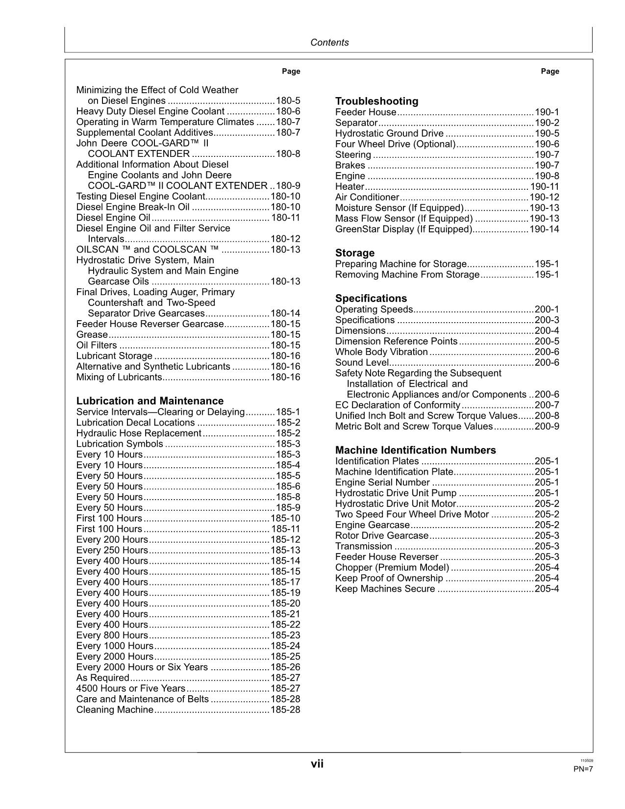 JOHN DEERE S690 COMBINE OPERATOR MANUAL #3