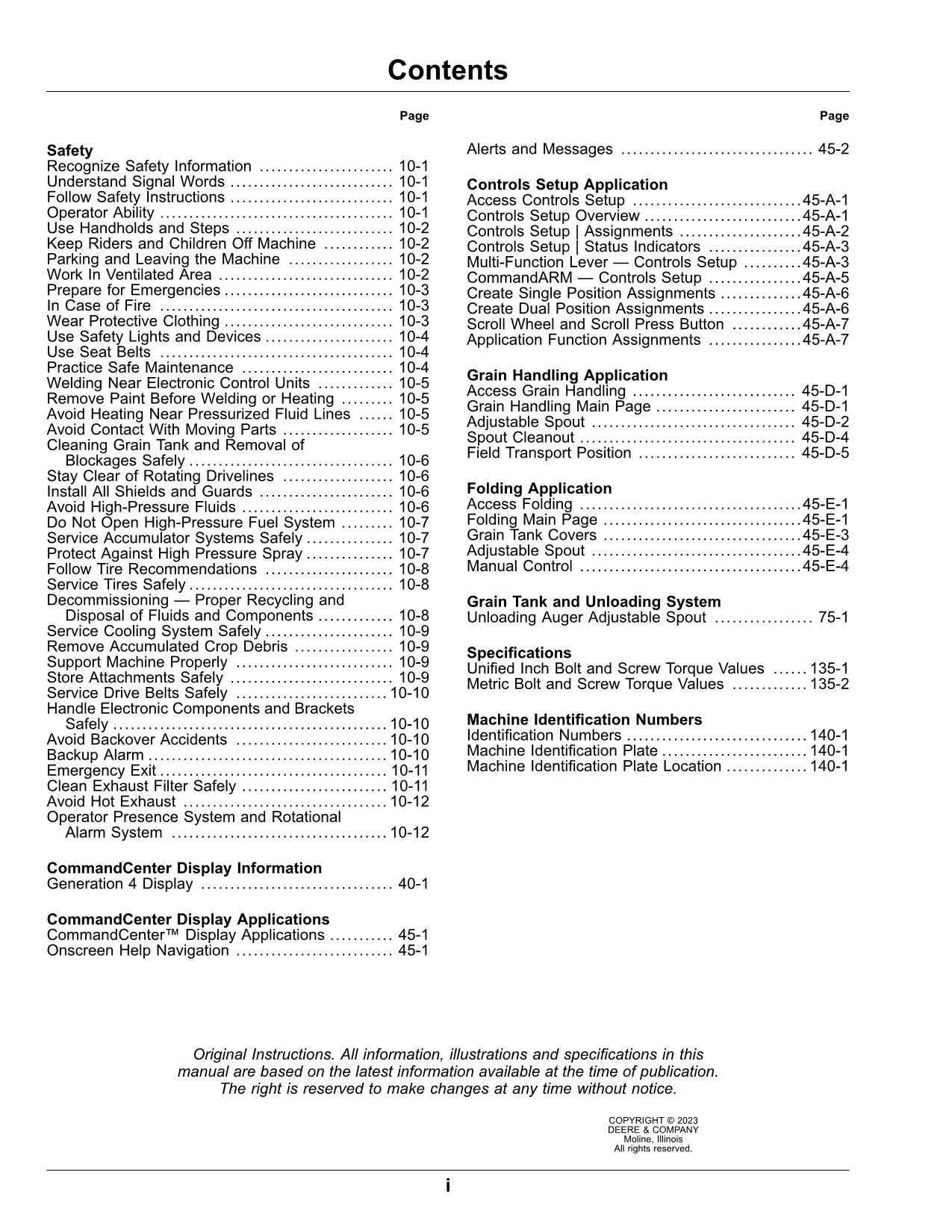 JOHN DEERE S760 S780 S770 S790 MÄHDRESCHER-BETRIEBSHANDBUCH Nr. 4