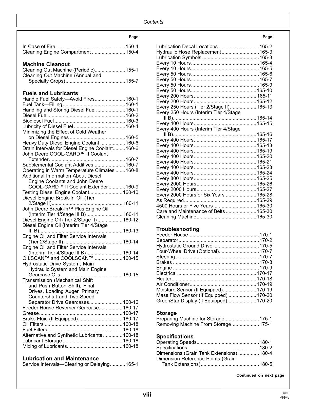 JOHN DEERE S660 STS MÄHDRESCHER-BETRIEBSHANDBUCH Nr. 2