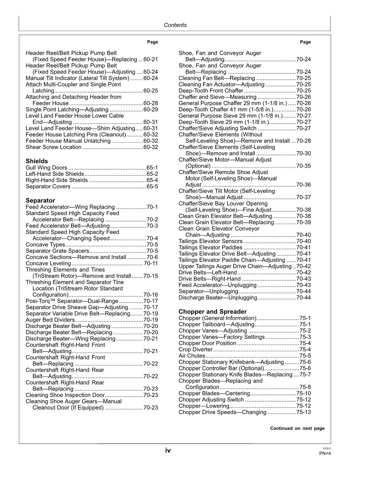 JOHN DEERE S550 COMBINE OPERATOR MANUAL #2