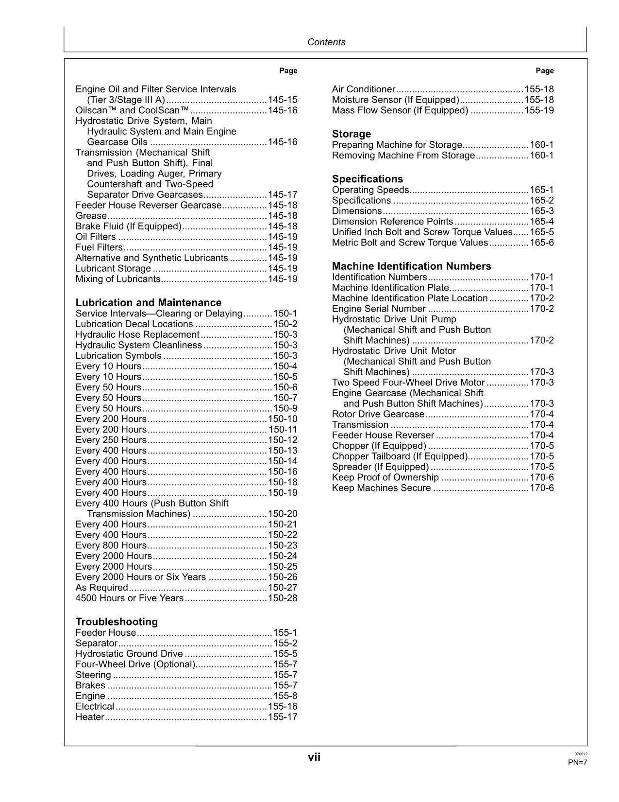 JOHN DEERE S550 COMBINE OPERATOR MANUAL #2