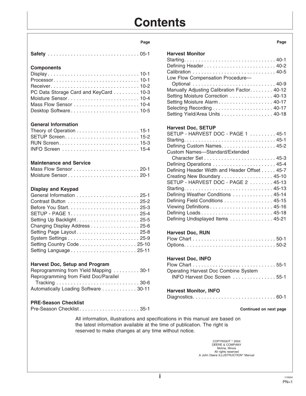 JOHN DEERE AMS GREENSTAR COMBINE OPERATOR MANUAL