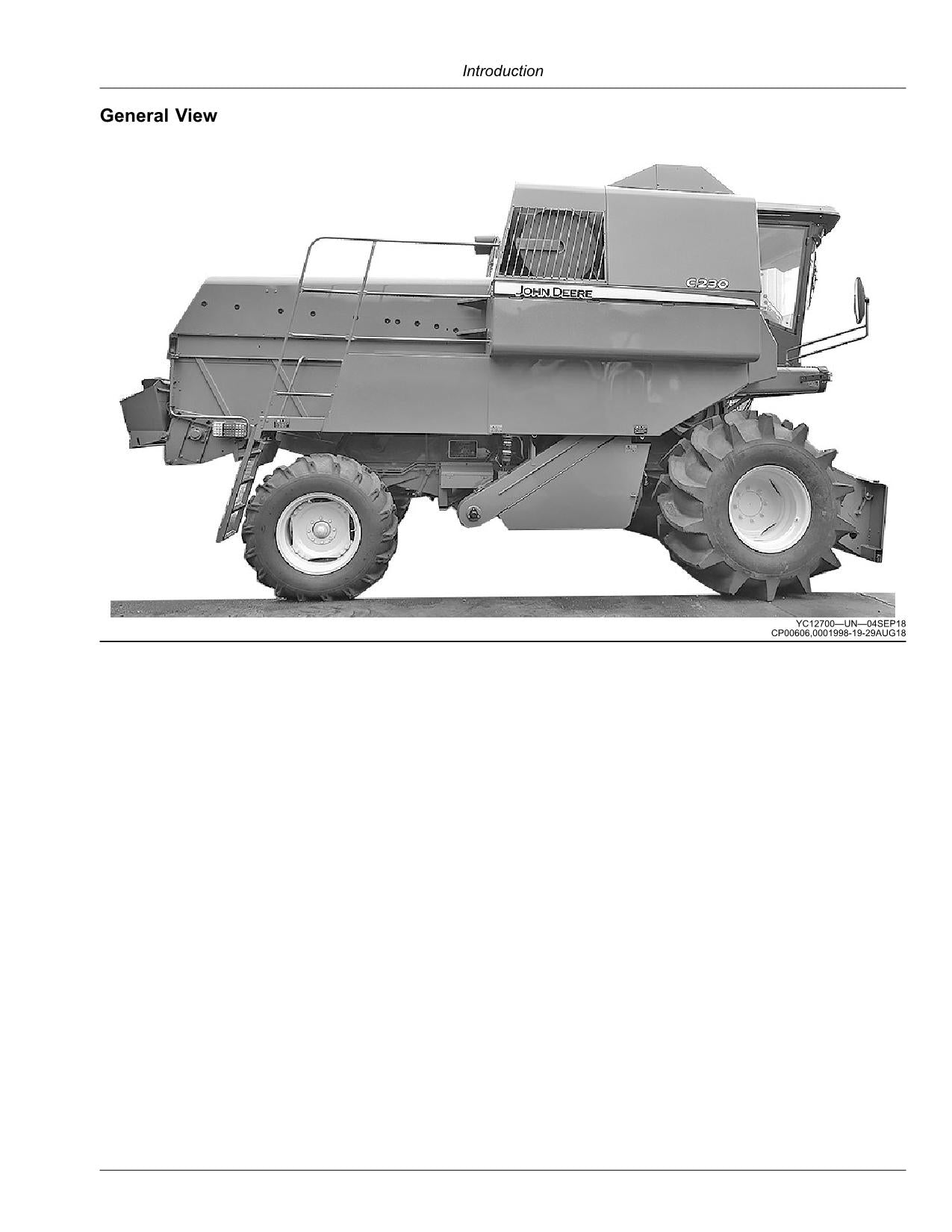 JOHN DEERE C230 4LZ-11 C230 4LZ-11A MÄHDRESCHER-BETRIEBSHANDBUCH