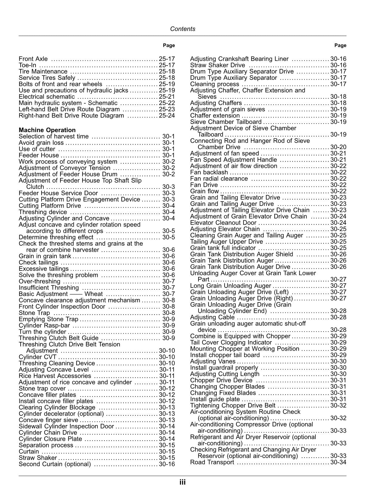 JOHN DEERE W210 4LZ-7 MÄHDRESCHER-BETRIEBSHANDBUCH