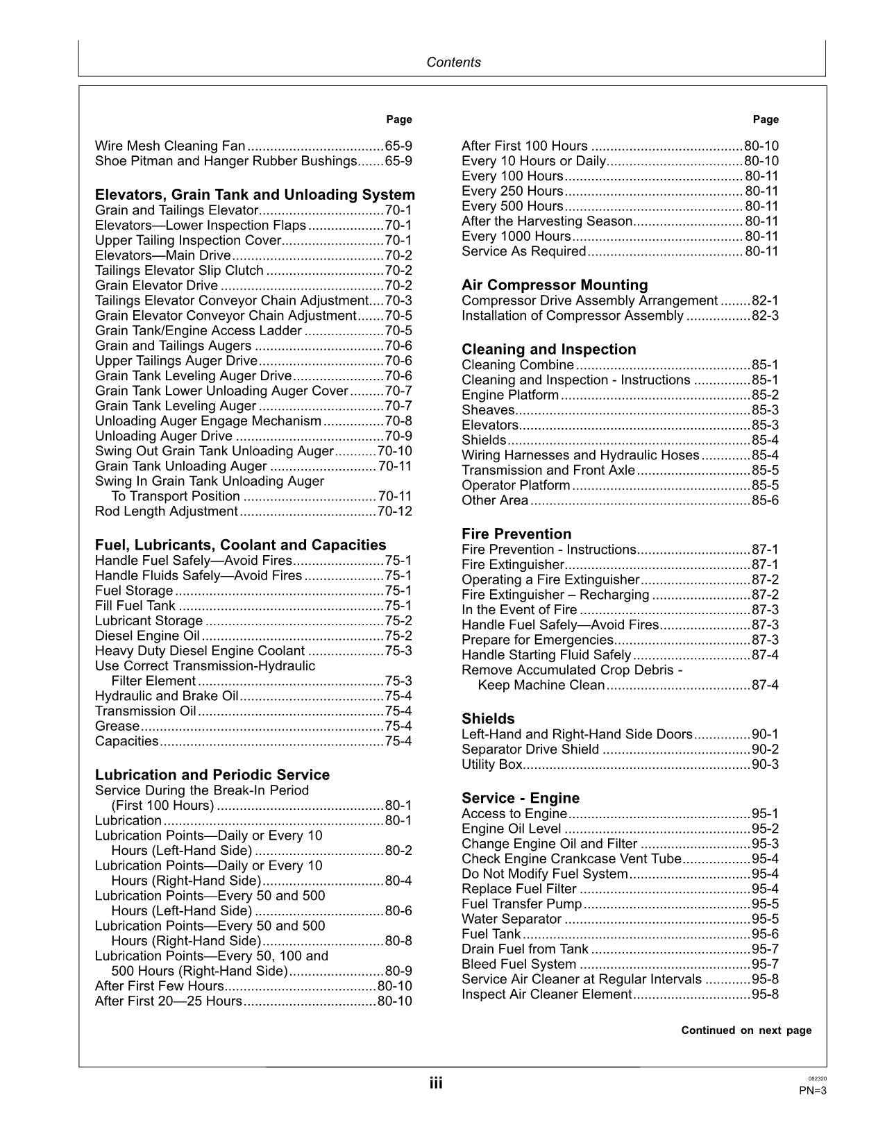 JOHN DEERE W50 V2 COMBINE OPERATOR MANUAL