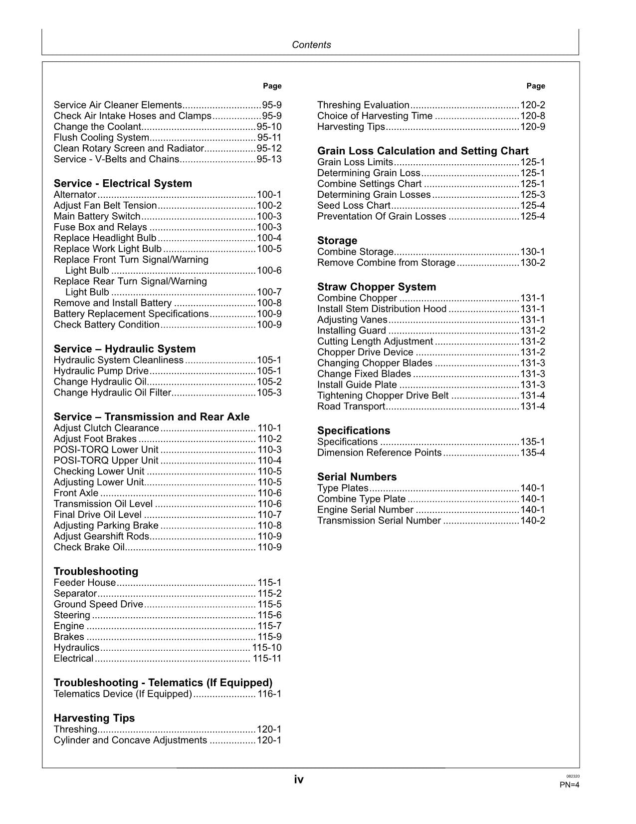 JOHN DEERE W50 V2 COMBINE OPERATOR MANUAL