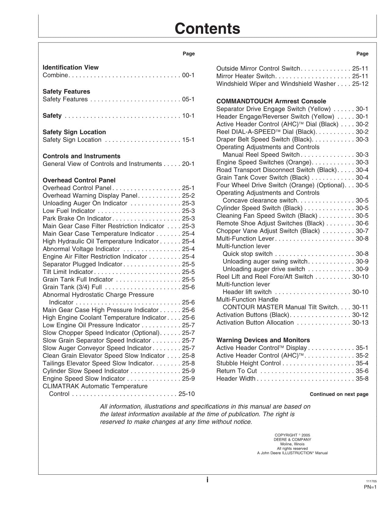 JOHN DEERE 9660 WTS COMBINE OPERATOR MANUAL #1