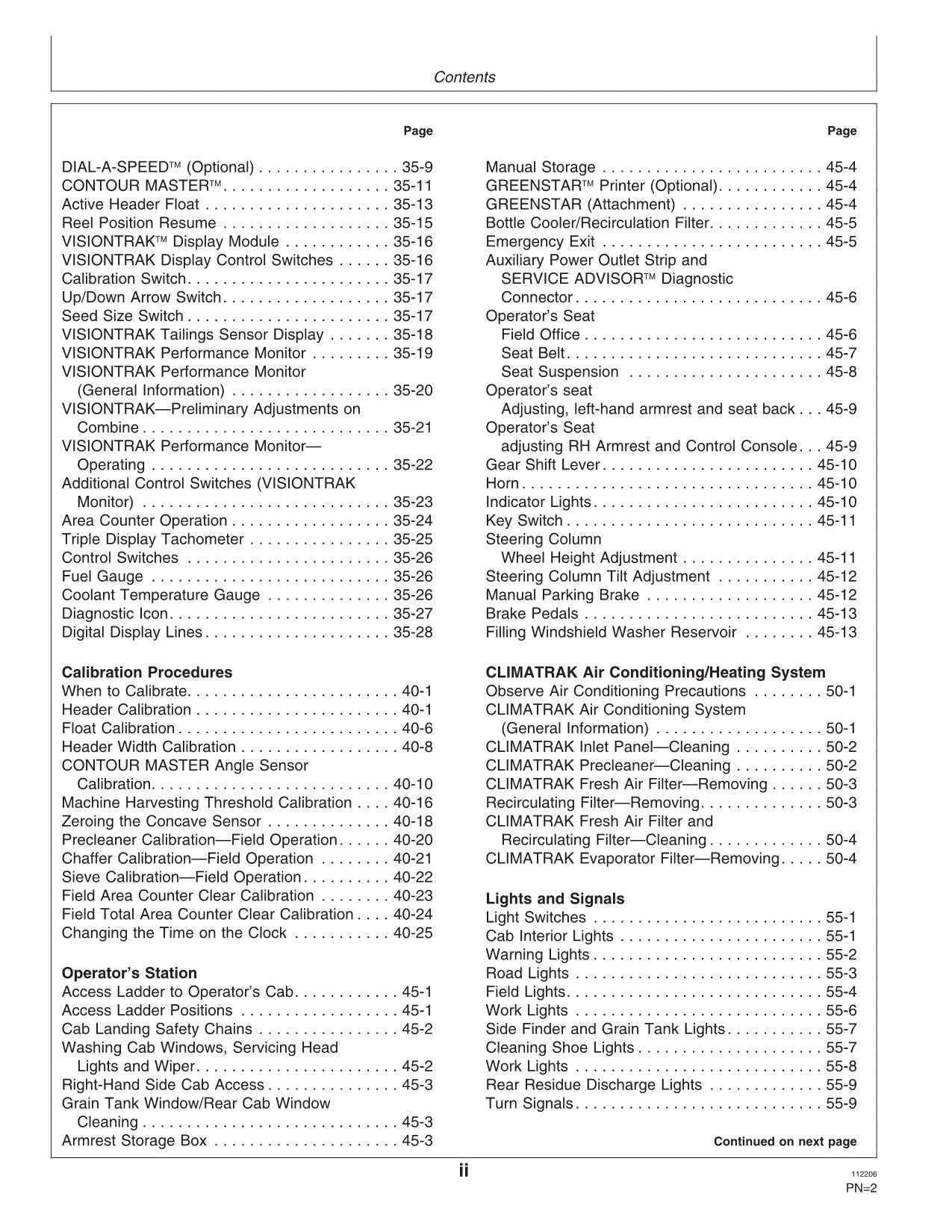 JOHN DEERE 9660 WTS MÄHDRESCHER-BETRIEBSHANDBUCH Nr. 2