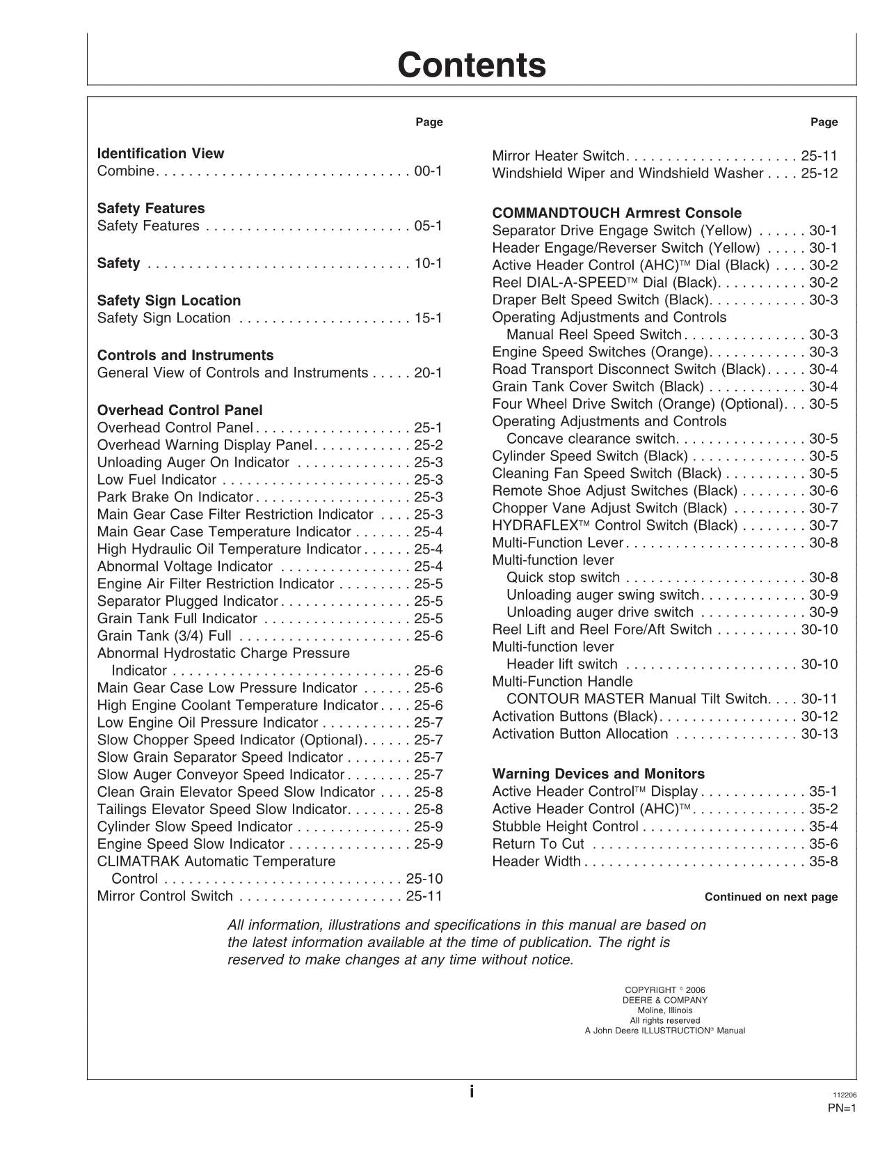 JOHN DEERE 9660 WTS MÄHDRESCHER-BETRIEBSHANDBUCH Nr. 2