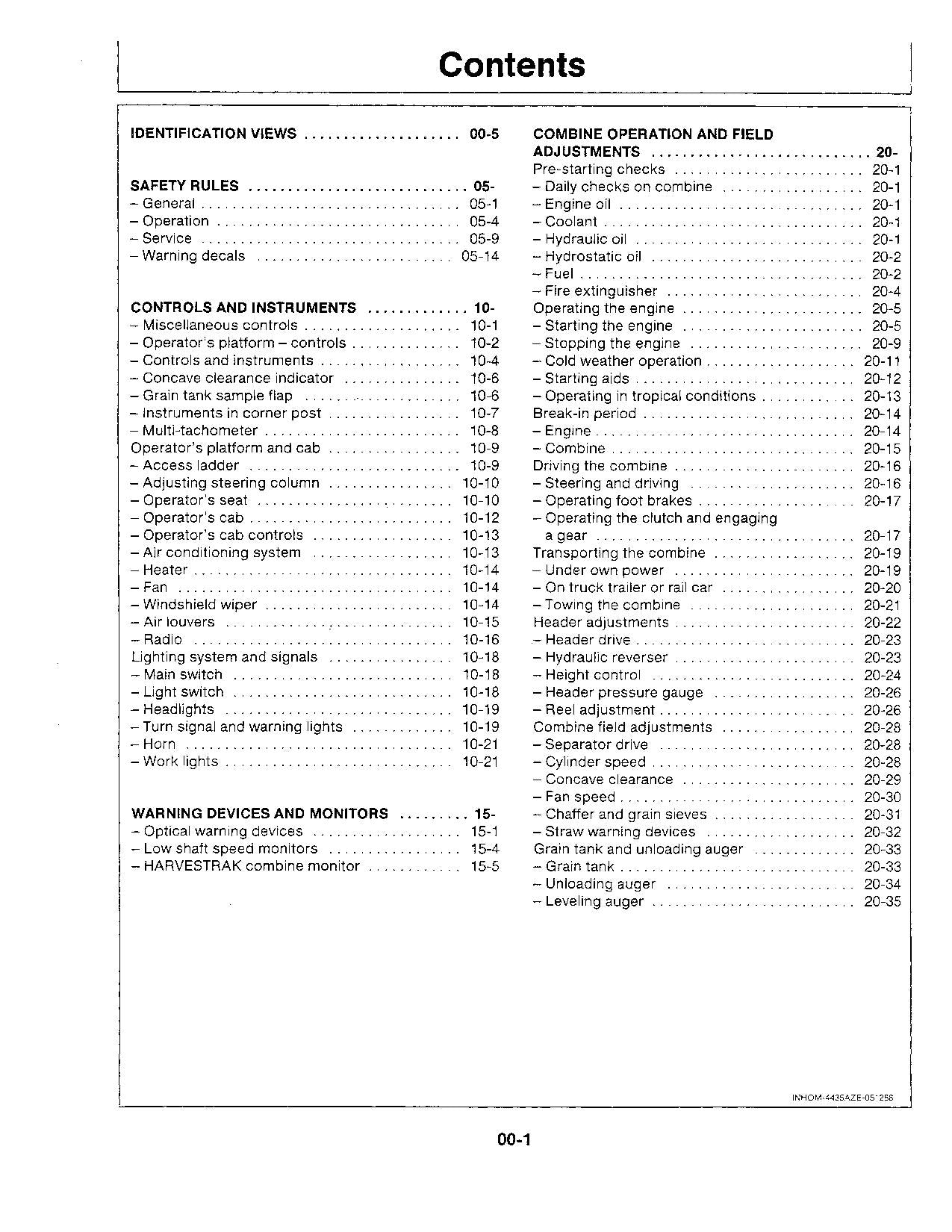 JOHN DEERE 4435 MÄHDRESCHER-BETRIEBSHANDBUCH Nr. 1