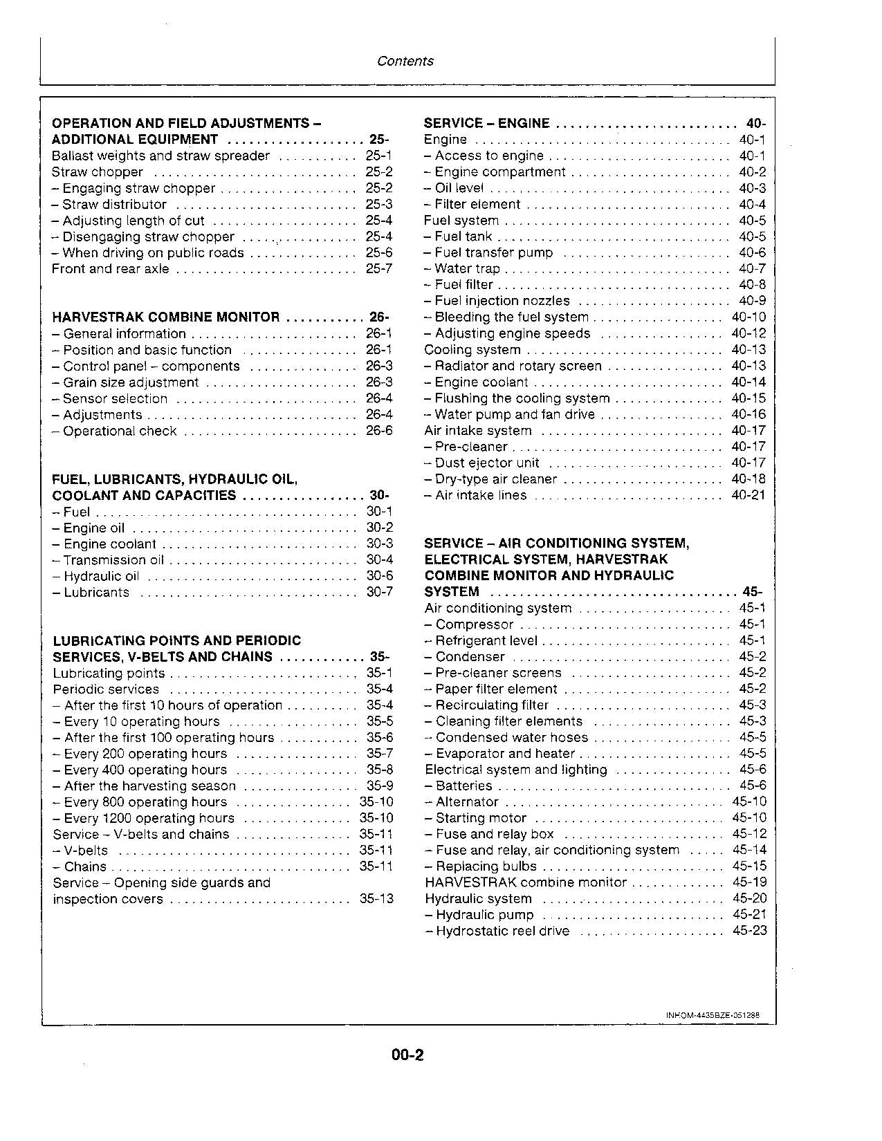 JOHN DEERE 4435 COMBINE OPERATOR MANUAL #1