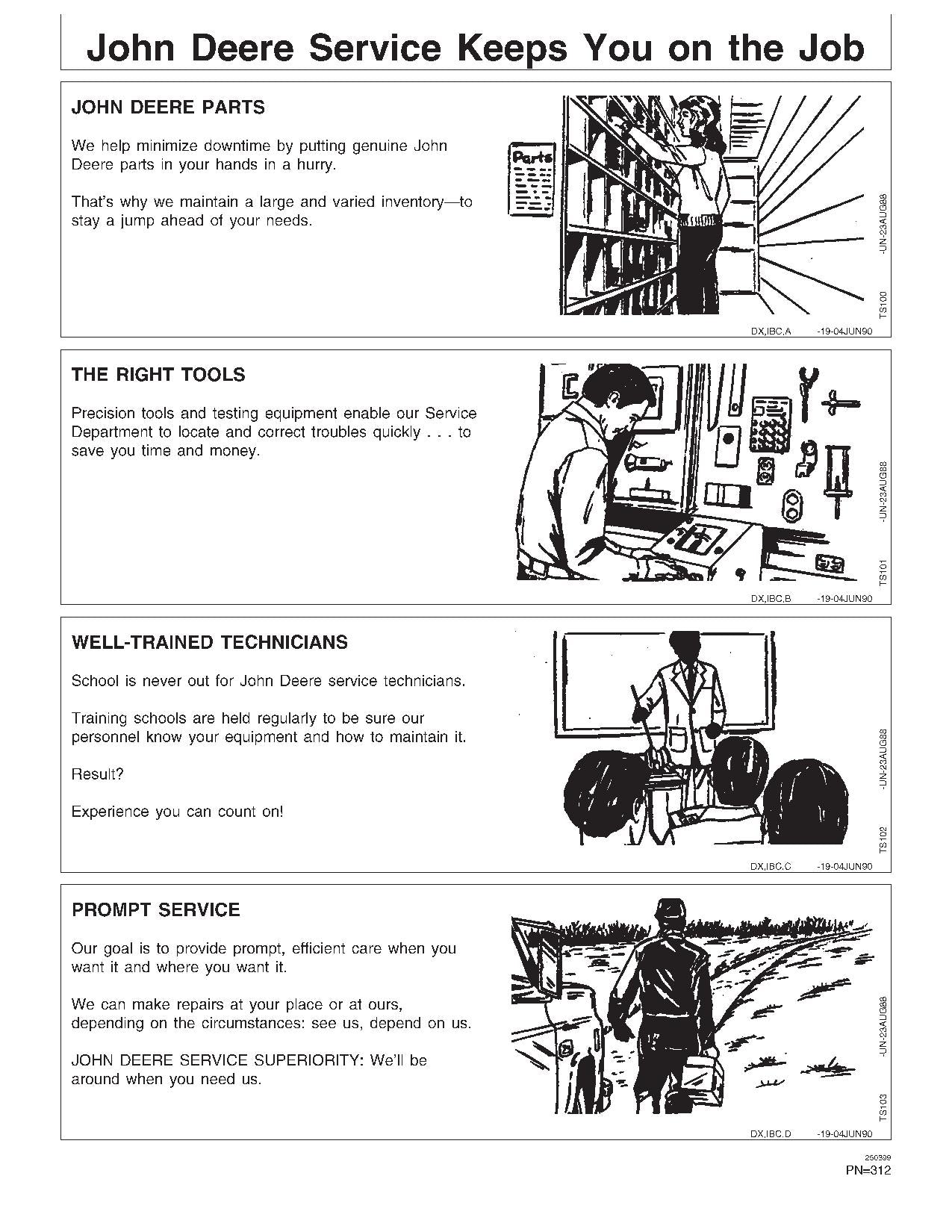 JOHN DEERE 1170 312 314 316 319 MÄHDRESCHER-BETRIEBSHANDBUCH