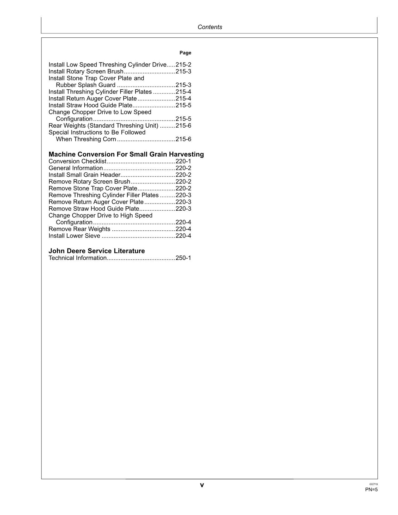 JOHN DEERE W440 MÄHDRESCHER-BETRIEBSHANDBUCH Nr. 2