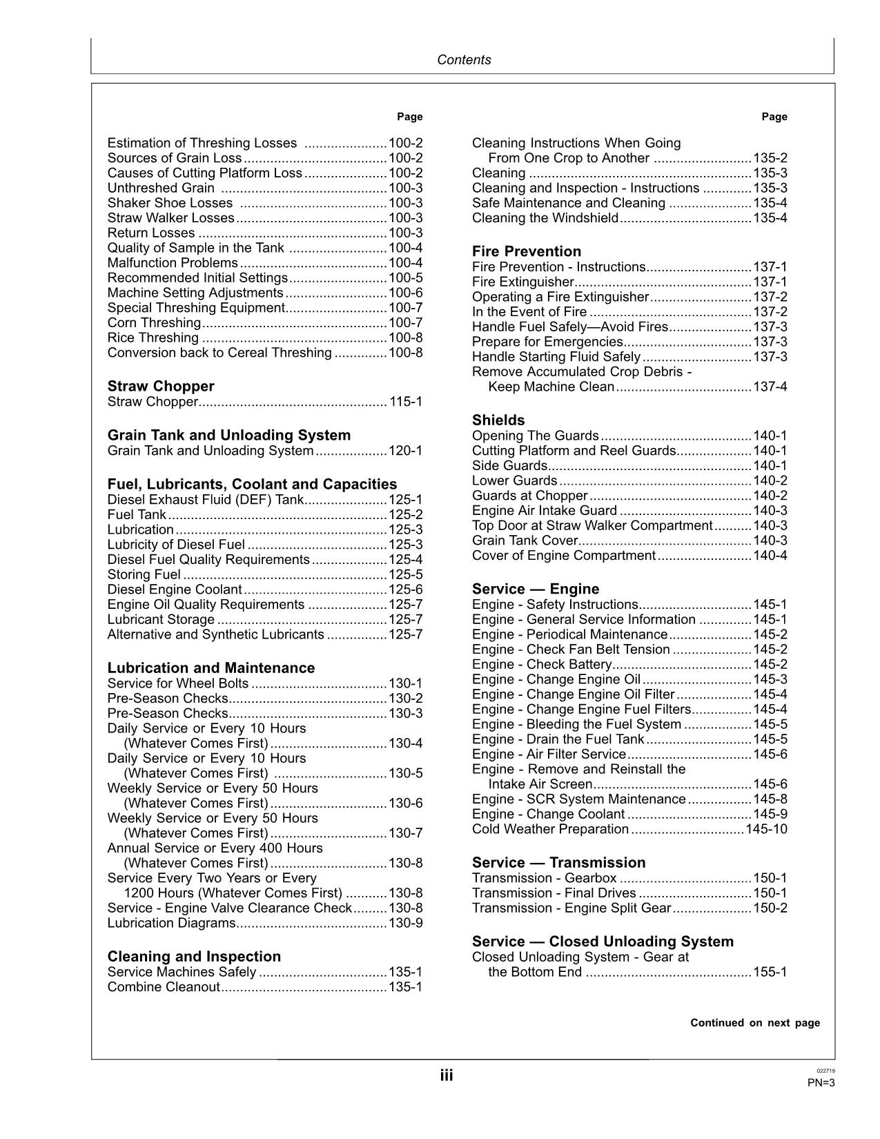 JOHN DEERE W440 MÄHDRESCHER-BETRIEBSHANDBUCH Nr. 2