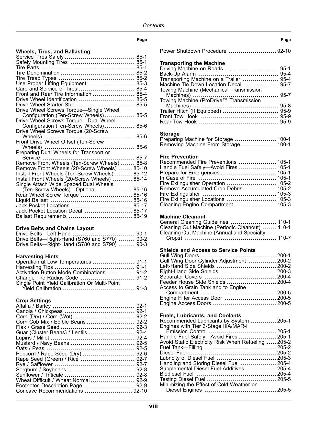 JOHN DEERE S760 S770 S780 S790 MÄHDRESCHER-BETRIEBSHANDBUCH Nr. 1