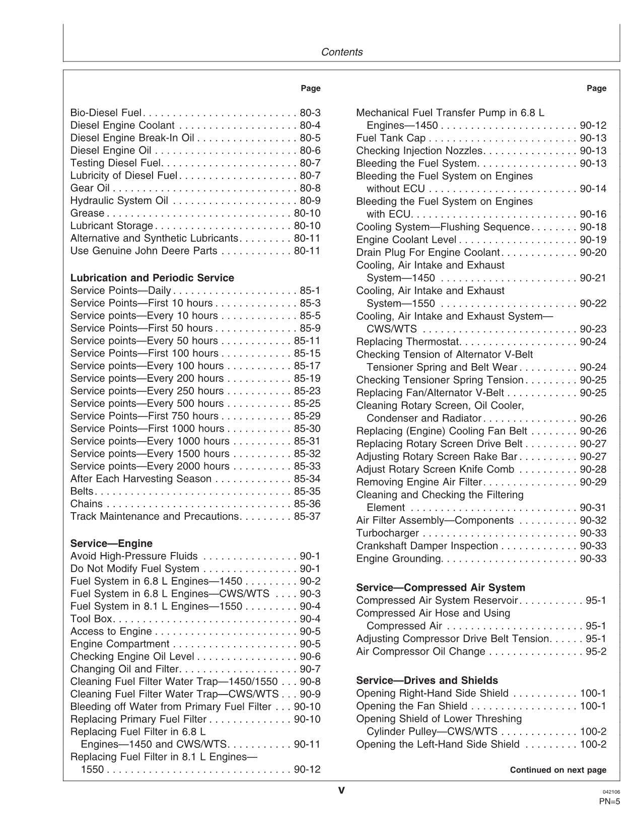 JOHN DEERE 1550 WTS 1450 CWS 1550 1450 WTS 1450 1550 COMBINE OPERATOR MANUAL