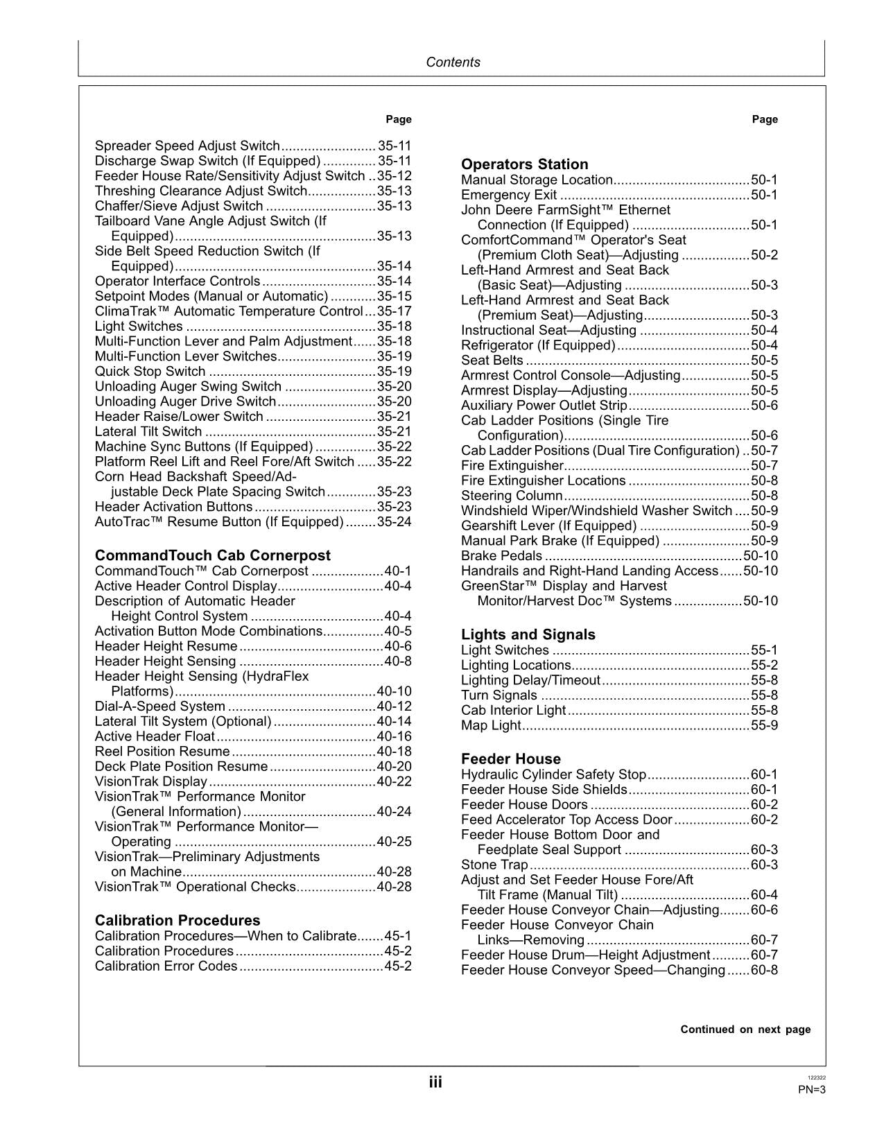 JOHN DEERE S540 S550 MÄHDRESCHER-BETRIEBSHANDBUCH