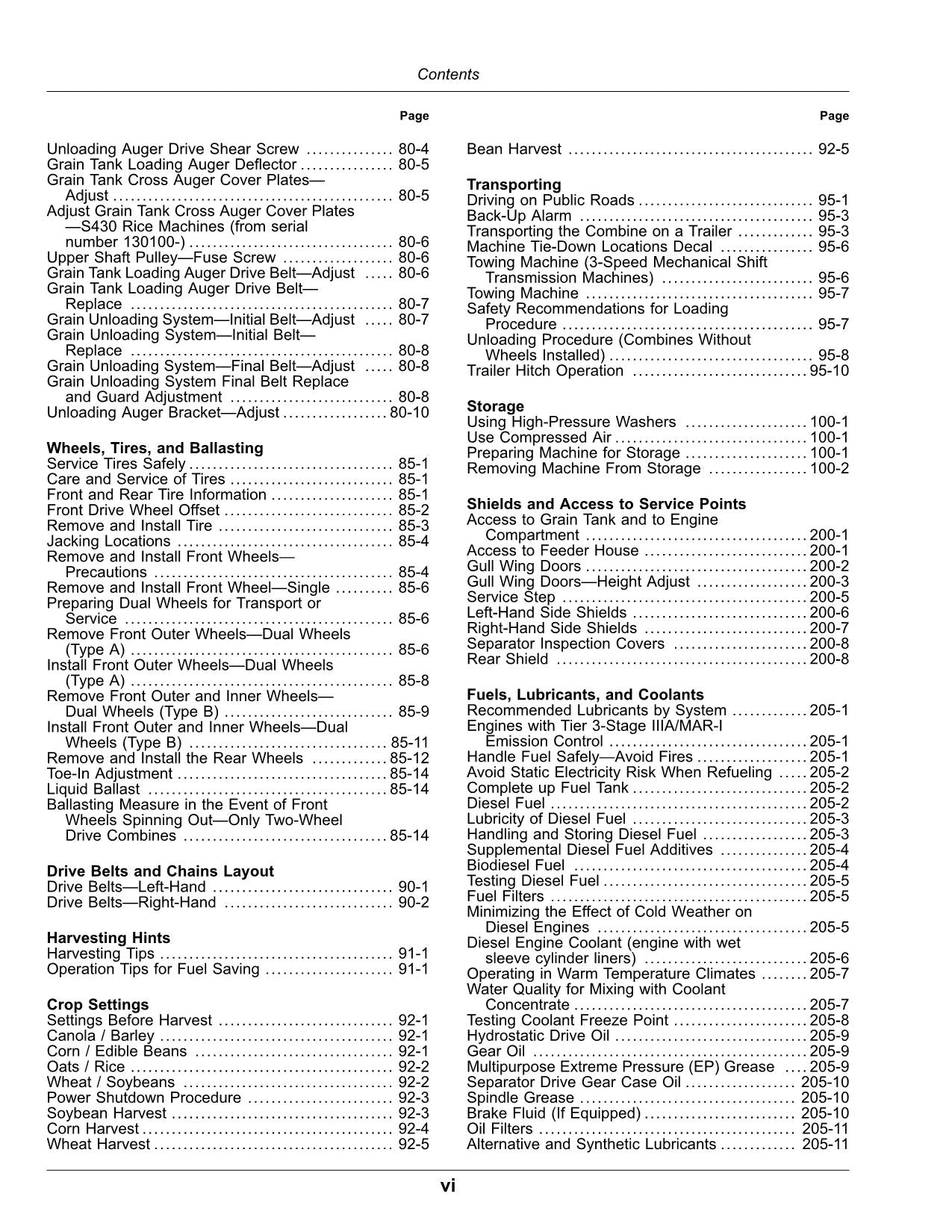 JOHN DEERE S430  S440 COMBINE OPERATOR MANUAL #2