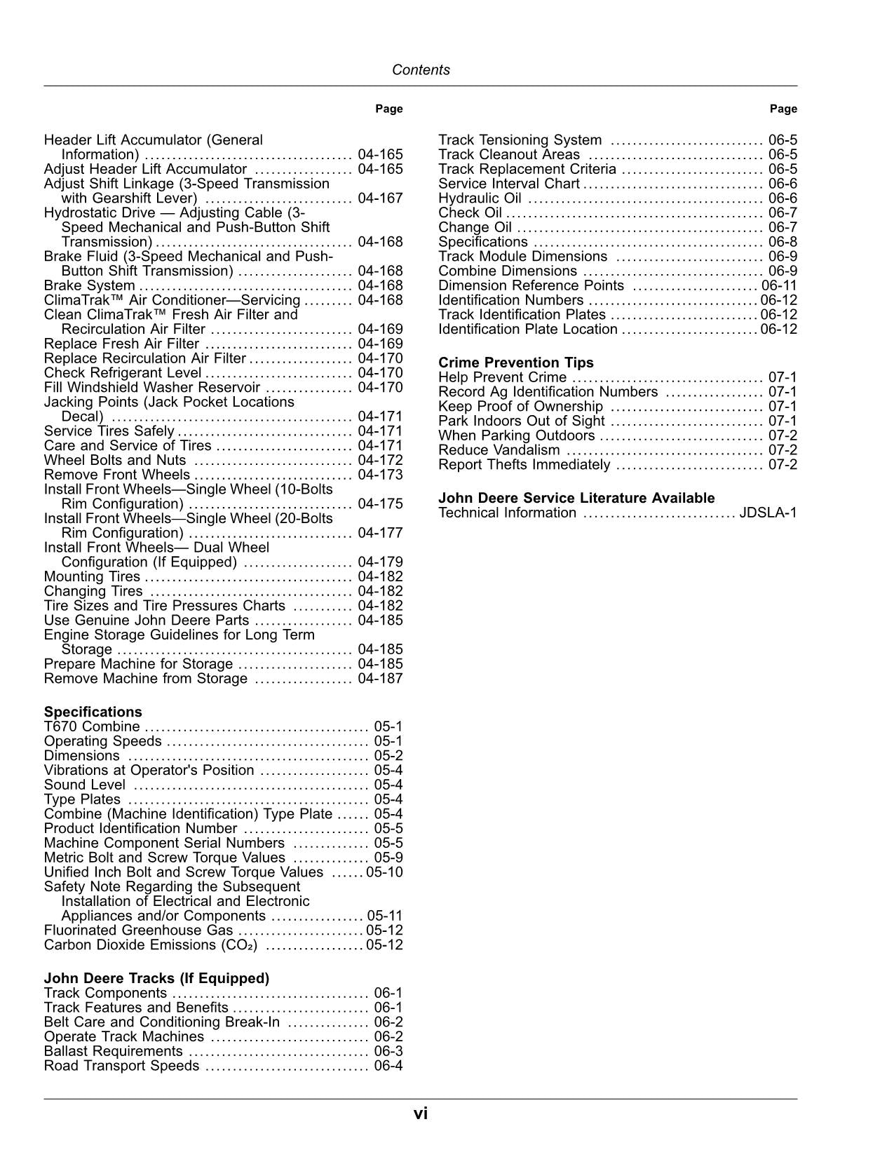 JOHN DEERE T670 MÄHDRESCHER-BETRIEBSHANDBUCH Nordamerika