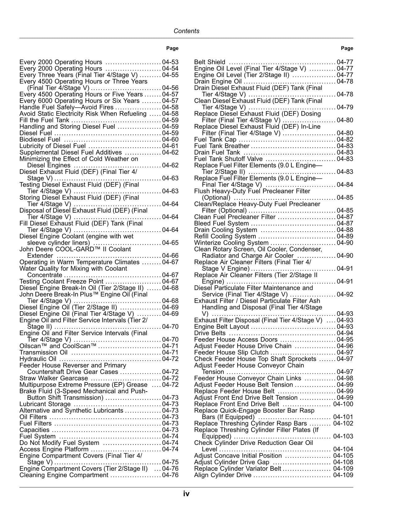 JOHN DEERE T670 COMBINE OPERATOR MANUAL North America