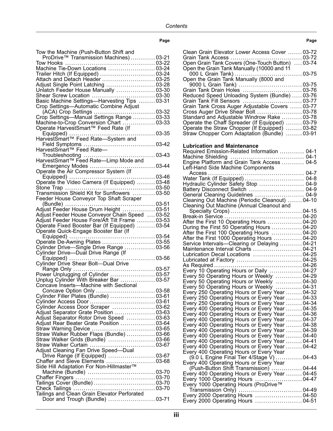 JOHN DEERE T670 COMBINE OPERATOR MANUAL North America