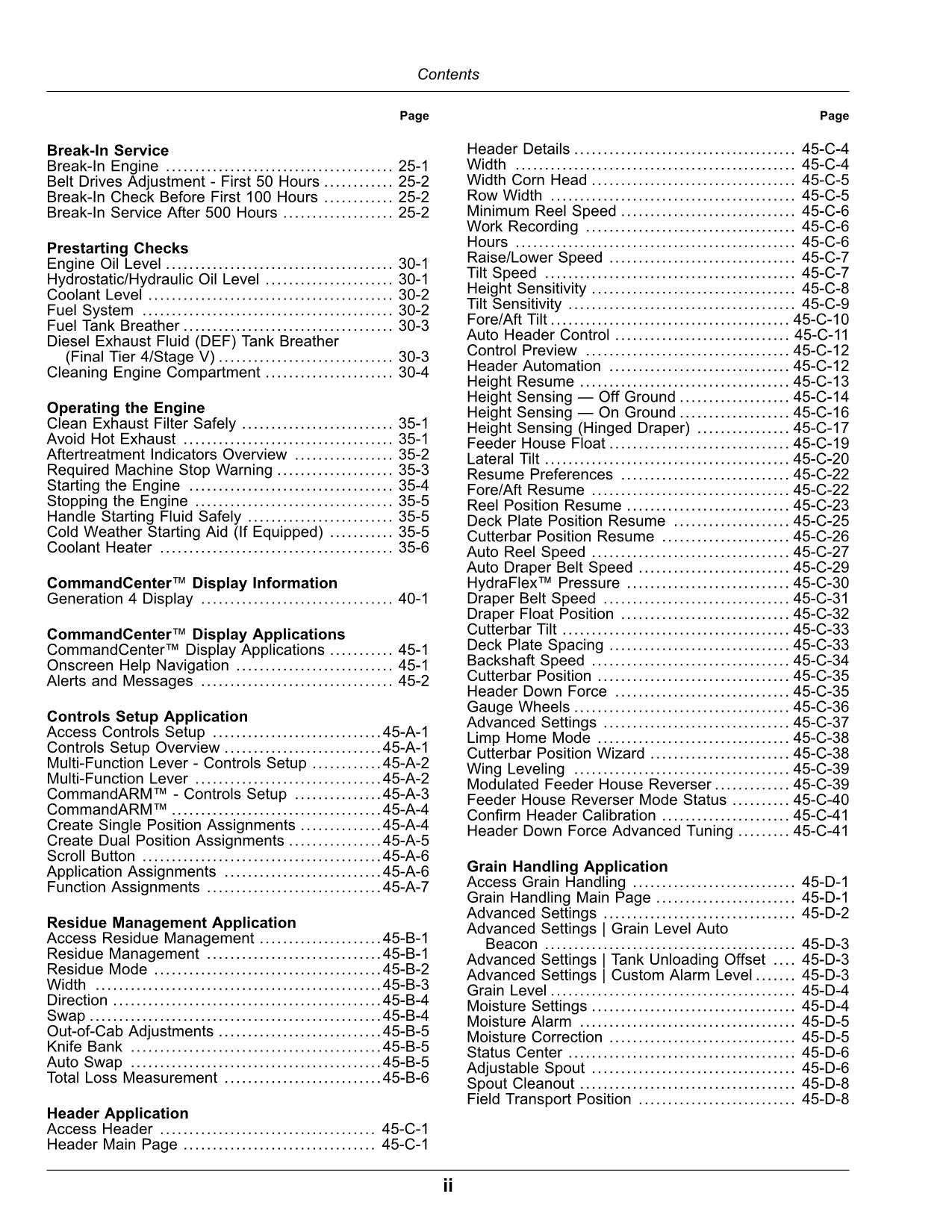 JOHN DEERE X9 1000 1100 COMBINE OPERATOR MANUAL 820001-NORTH AMERICAN