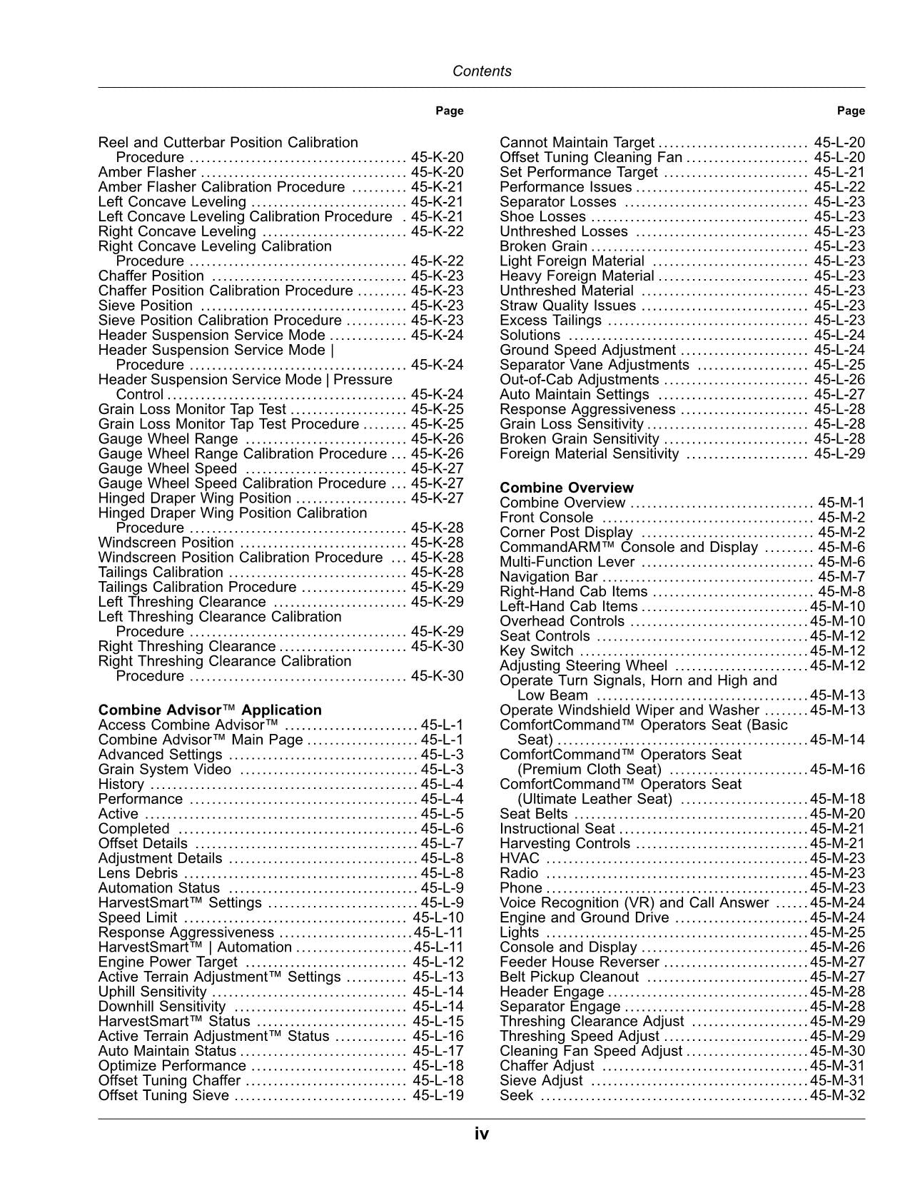 JOHN DEERE OMDXE11749 COMBINE OPERATOR MANUAL