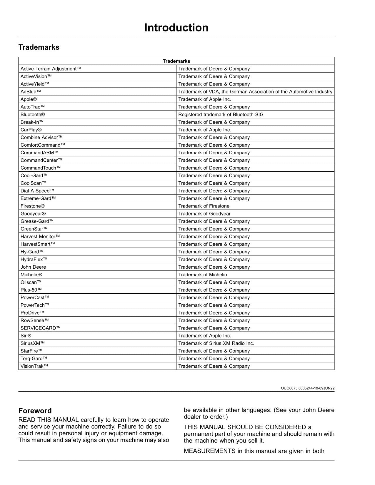 JOHN DEERE OMDXE11749 MÄHDRESCHER-BETRIEBSHANDBUCH