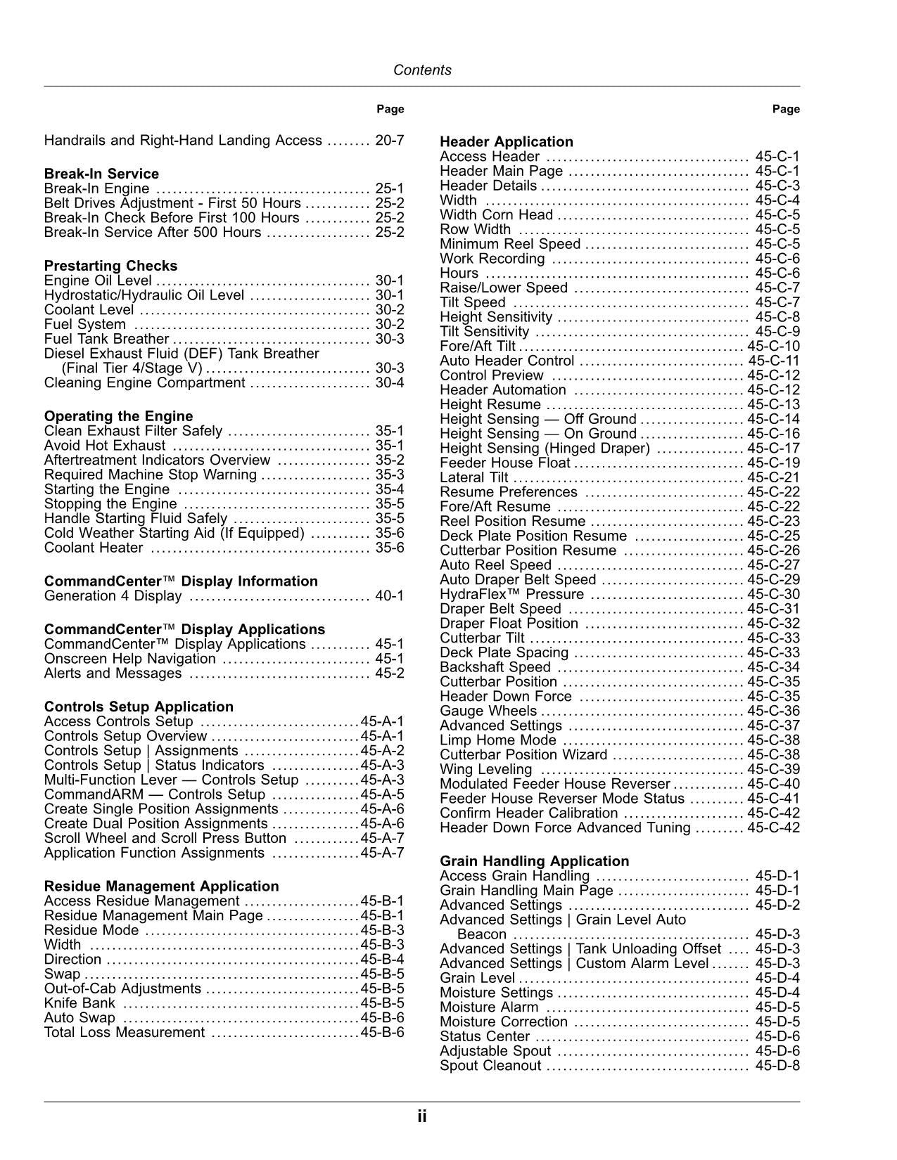 JOHN DEERE X9 1000 X9 1100 MÄHDRESCHER BEDIENUNGSANLEITUNG SER 825001-