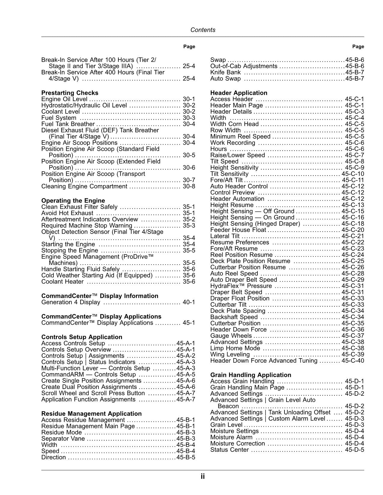 JOHN DEERE S760 S780 S770 S790 MÄHDRESCHER-BETRIEBSHANDBUCH Nr. 5