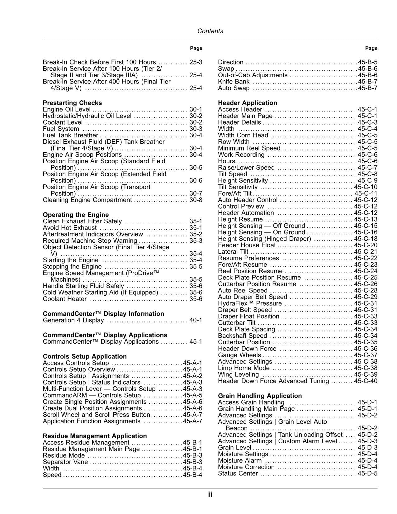 JOHN DEERE S760 S770 S780 S790 MÄHDRESCHER-BETRIEBSHANDBUCH Nr. 4